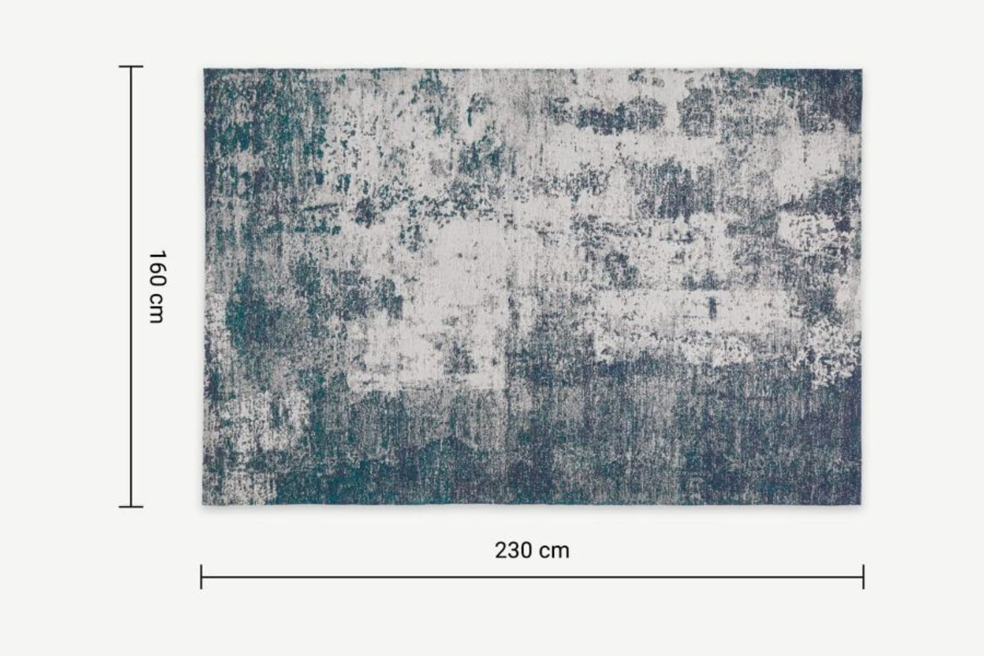 Made.com Genna Rug Large 160x230cm Petrol Blue RRP £249.00 SKU MAD-AP-RUGGEN002BLU-UK-B PID MAD- - Image 2 of 3