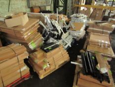 13 Pallets of Hofy desk parts. The vendor has advised that all parts are here to make up a decent