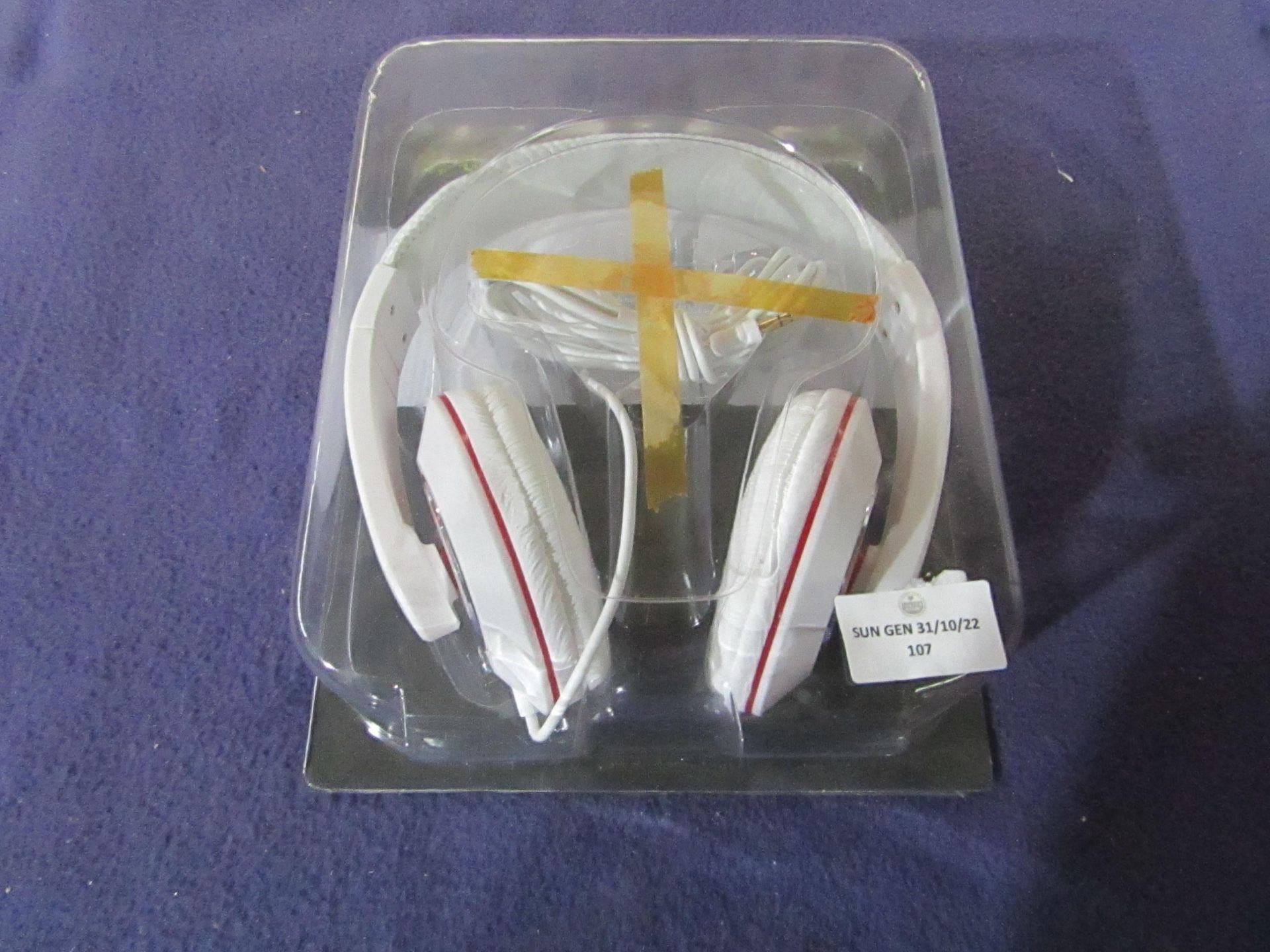 4x QTX Sound - White Stereo HIFI Headphones ( SHW40 ) - Untested & Packaged.