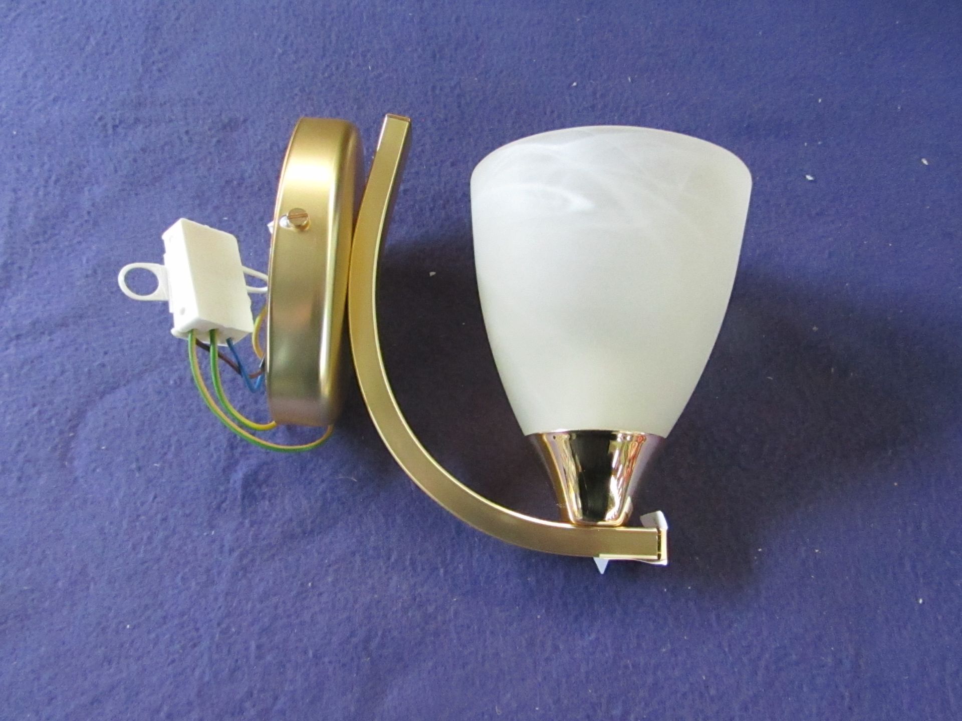 Jh.Miller - Brass & Glass Wall Light - No Box.