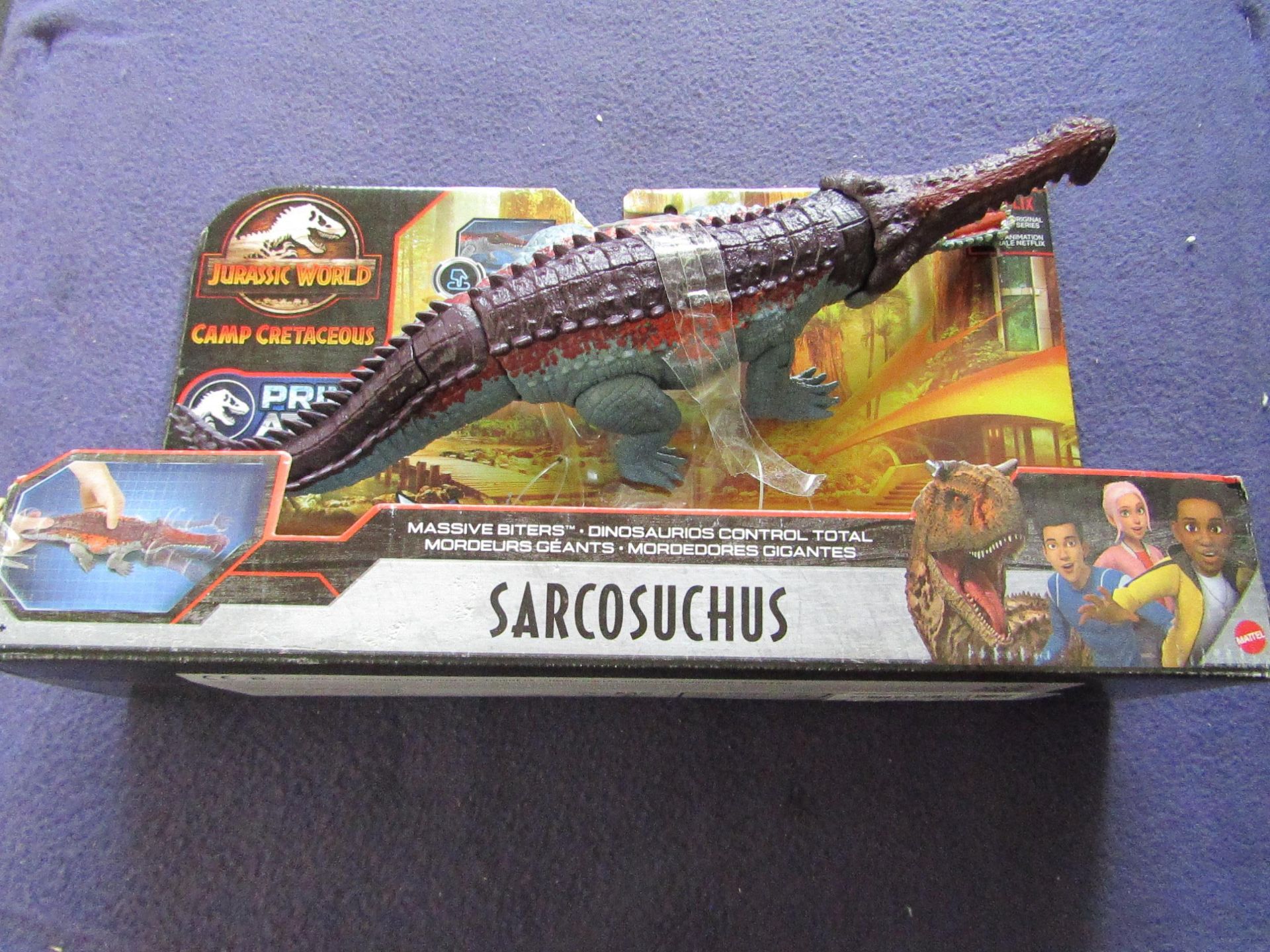 Jurassic World - Sarcosuchus Toy Dinosaur - Packaging Damaged.