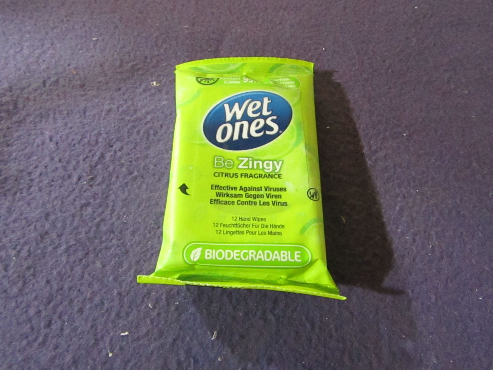 3x WetOnes - Zingy Biodegradable Hand Wipes ( 12 Packs ) - Unused & Boxed.