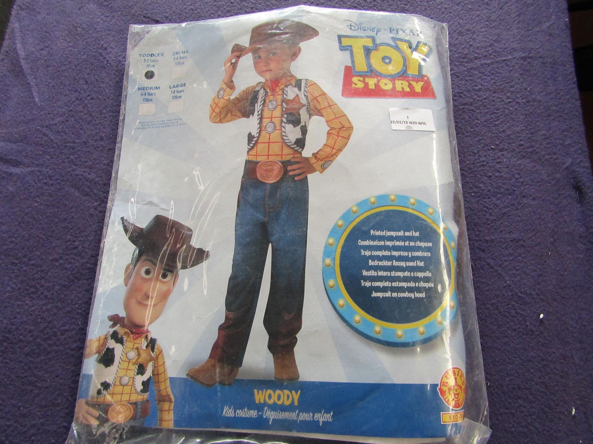 Disney - Toy Story Woody Costume - Toddler 2-3 Years - Unchecked & Packaged.