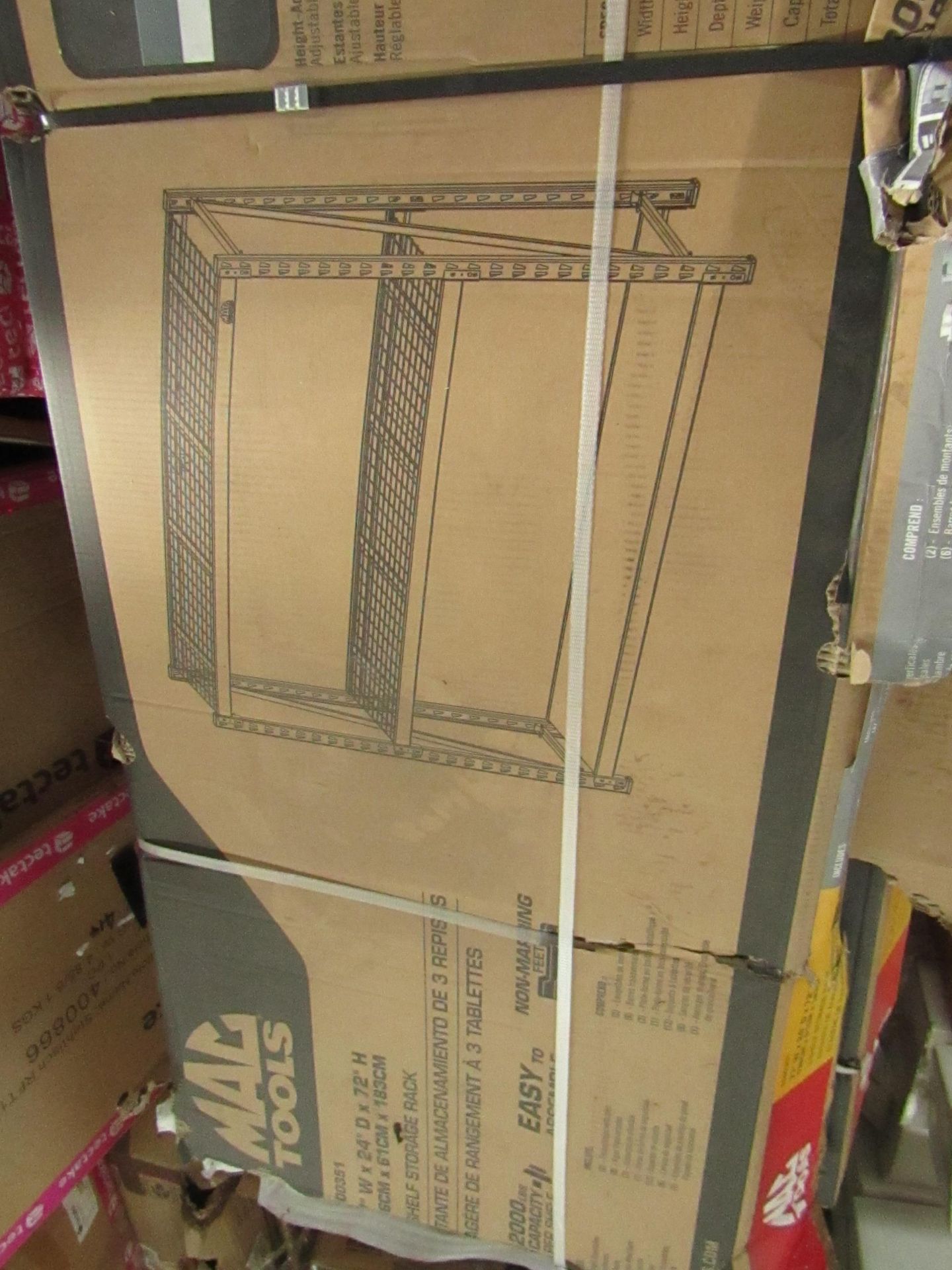 Mac Tools - Shelf Storage Rack ( H184 x W195.3 x D61 CM ) - Box May Be Damaged, Unchecked & Boxed.