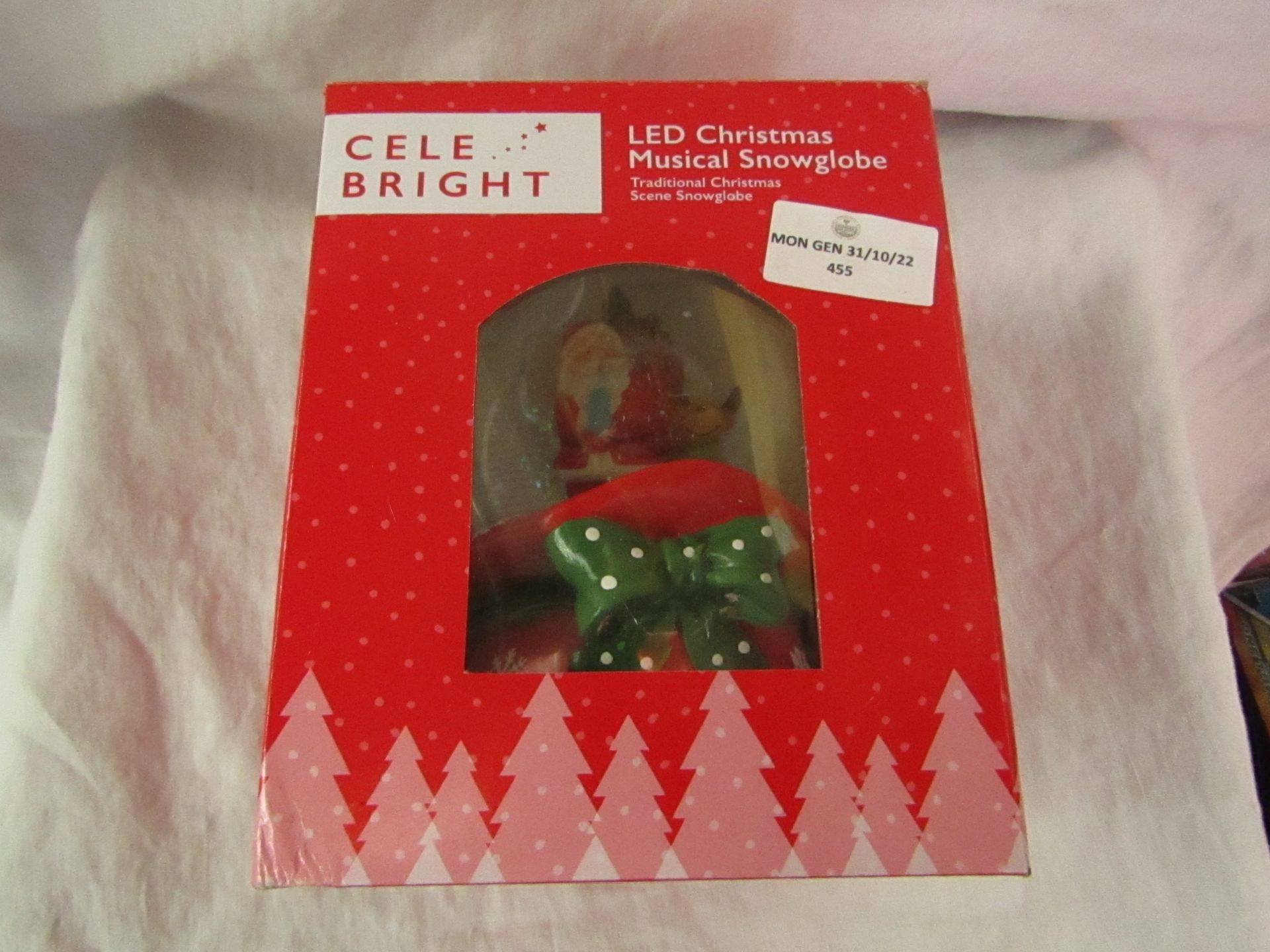 | 1X | CELEBRIGHT SANTA & RUDOLPH LED MUSICAL SNOWGLOBE | UNCHECKED & BOXED | NO ONLINE RESALE | SKU