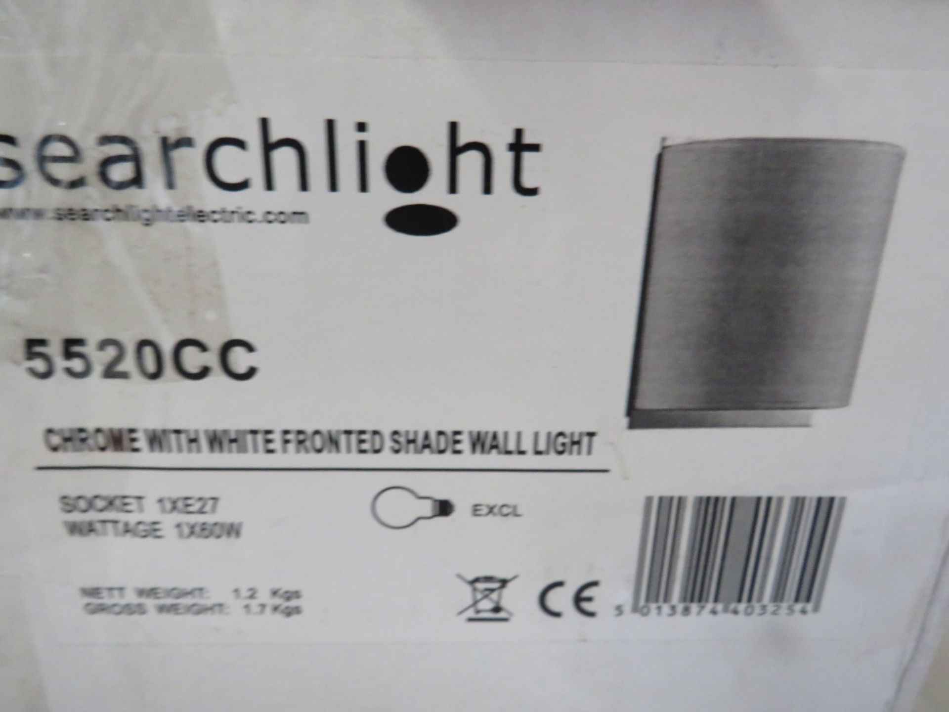 Searchlight 5520CC Wall Lights Chrome Wall Light RRP ô?33.00 (PLT 3plt) - This lot contains unsorted