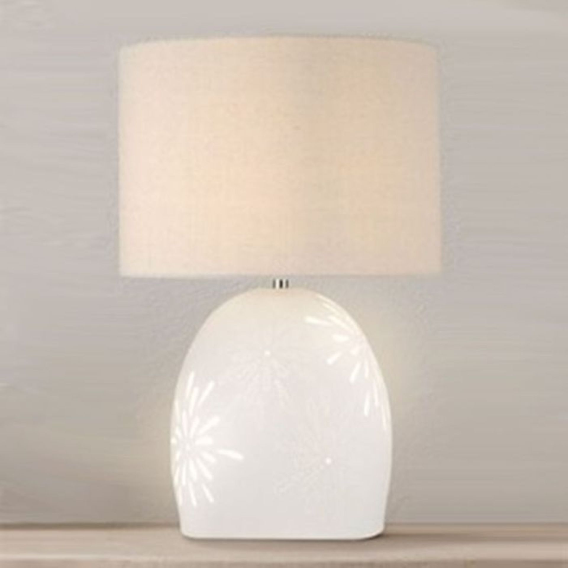 Searchlight Cally Table Lamp Natural Tones RRP £59.00 This neutral toned table lamp will work in