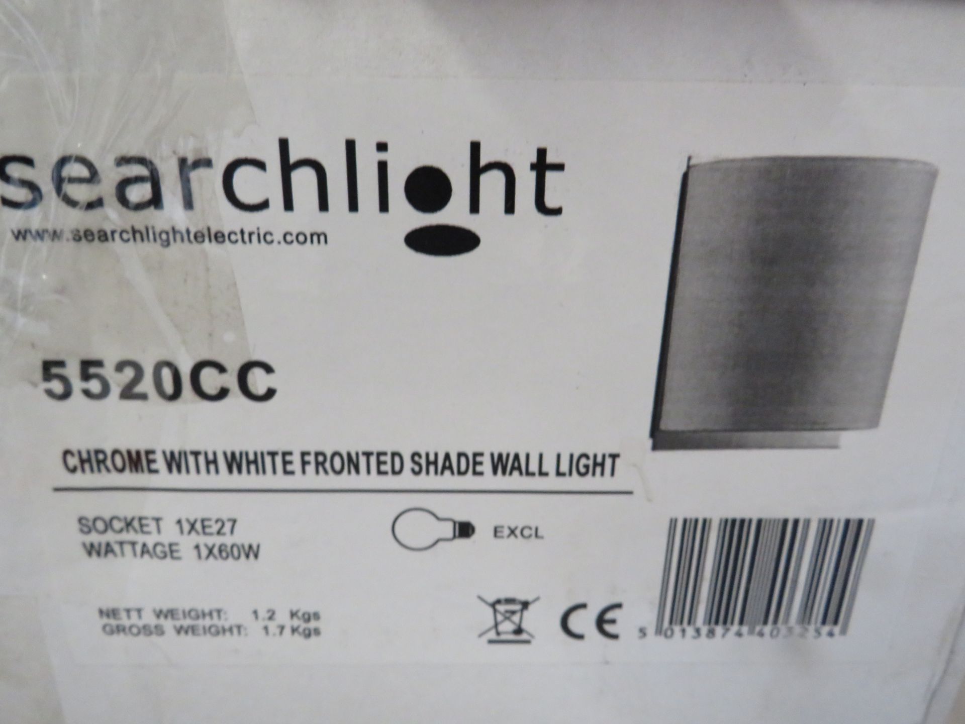 Searchlight 5520CC Wall Lights Chrome Wall Light RRP ô?33.00 - This lot contains unsorted raw