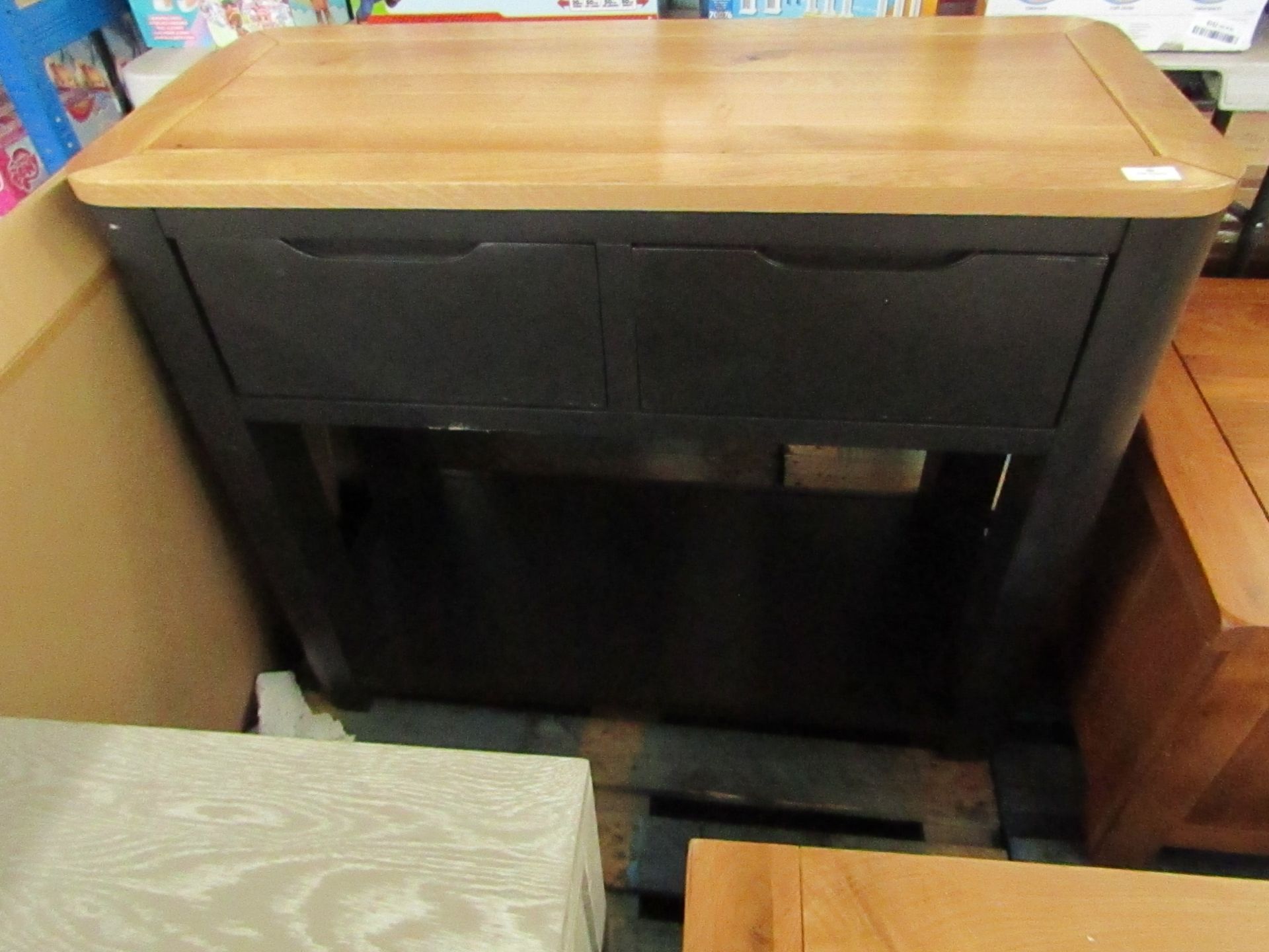 Oak Furnitureland Grove Dark Grey Console Table Solid Hardwood RRP £299.99 (SKU OAK-APM-GRV011 PID