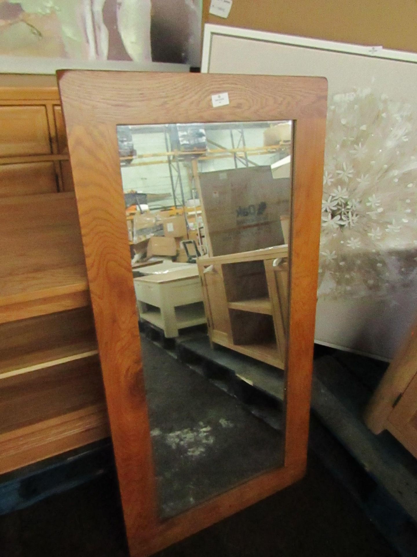 Oak Furnitureland Original Rustic Solid Oak 1200Mm X 600Mm Wall Mirror RRP £79.99 (SKU OAK-APM-RUS13