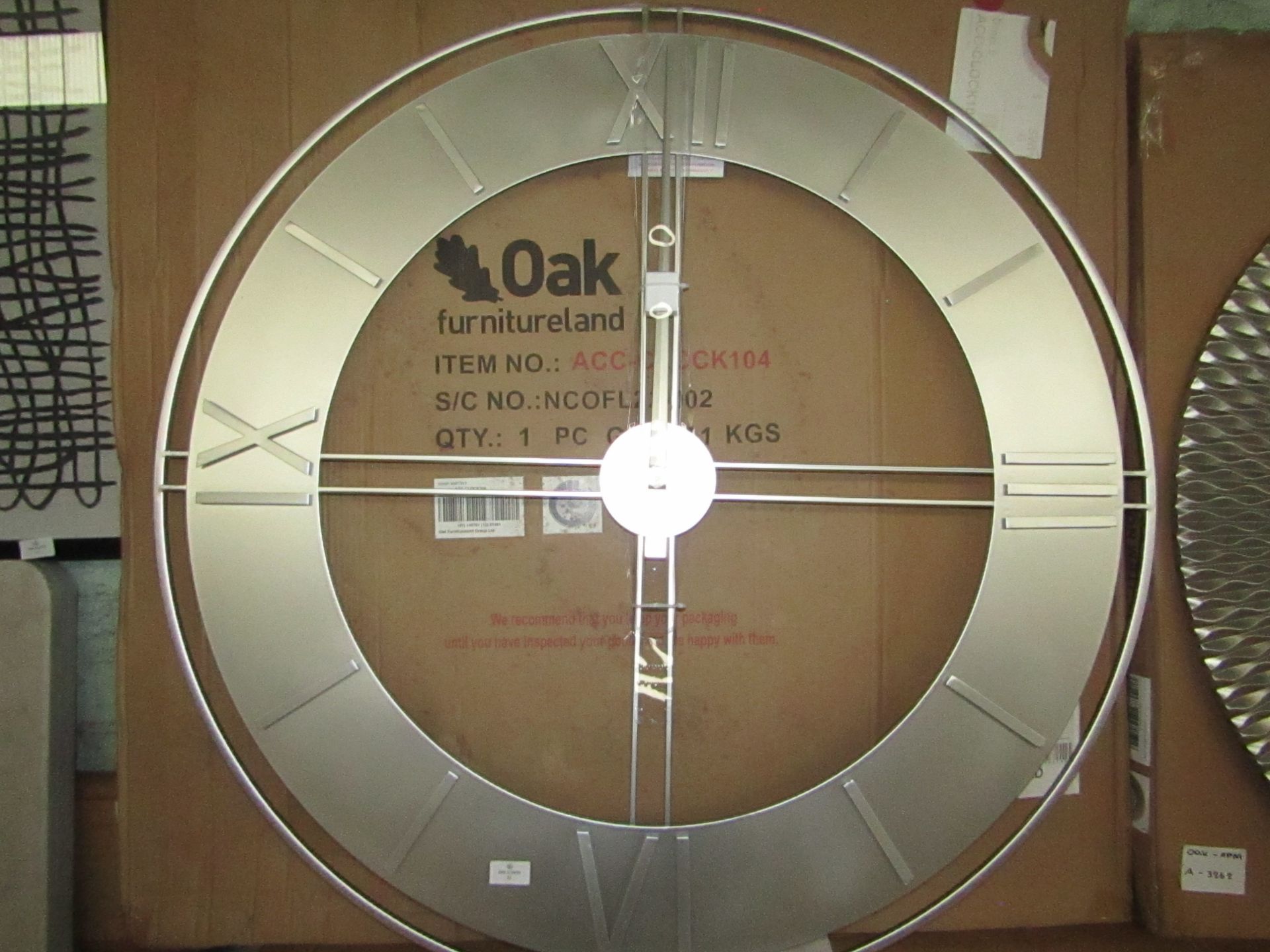 Oak Furnitureland Joseph Wall Clock RRP £59.99 (PLT OAK-APM-A-3262) #N/A This item looks to be in