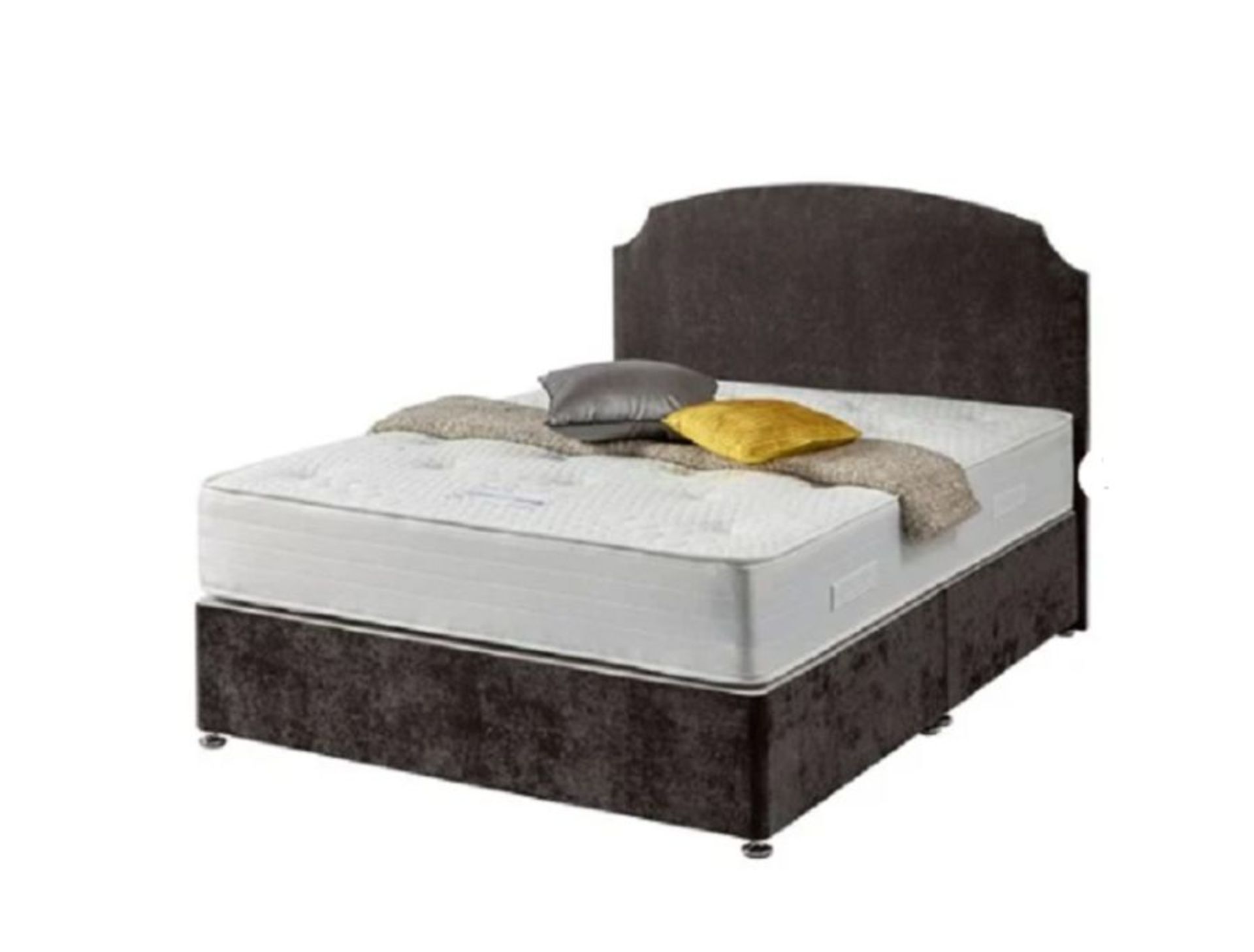 Carpetright Sleepright Genoa Divan Bed Base 4Ft6 Double 2-Drawer Slate RRP £449.00 SKU SLR-GENO-