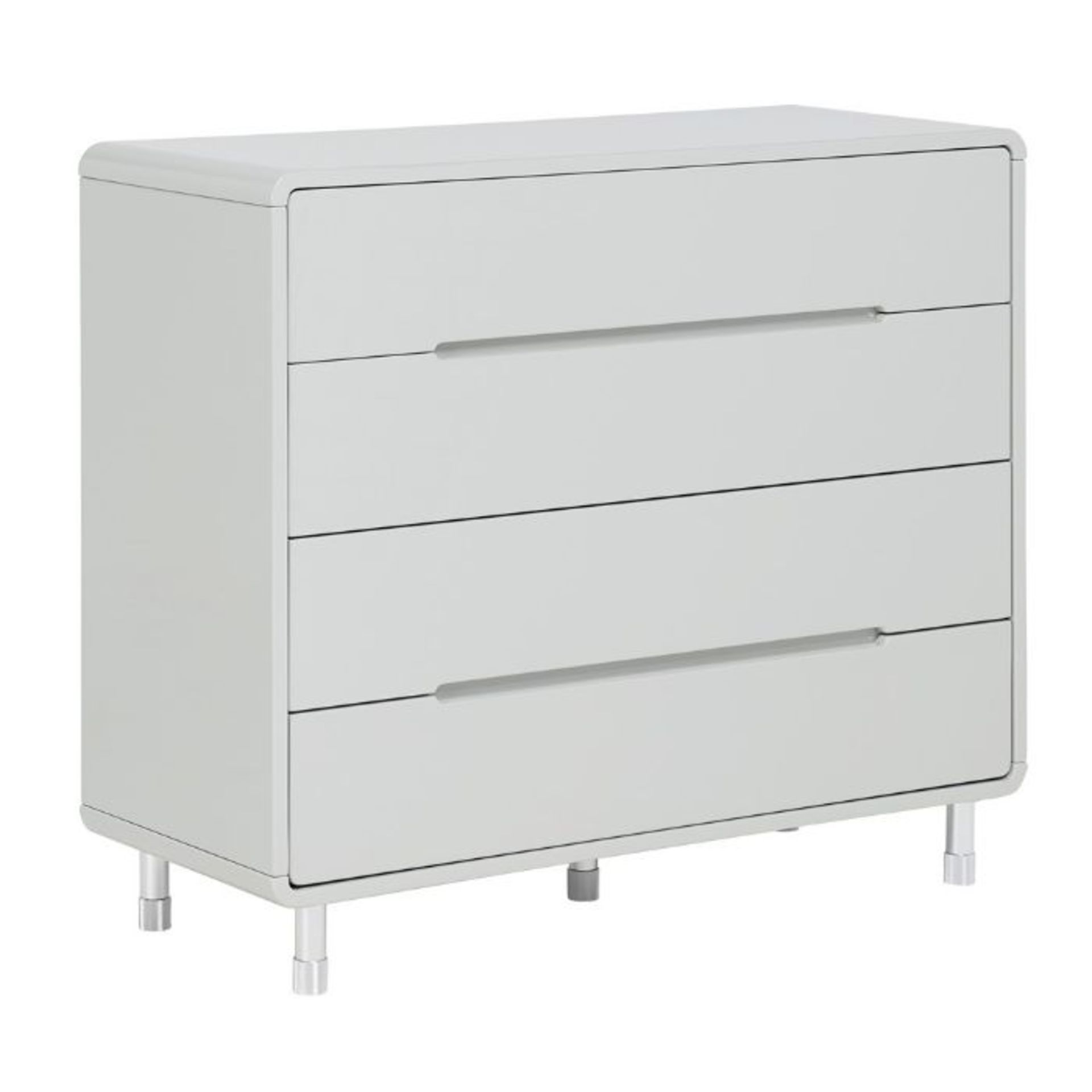 Dwell Notch Wide Chest Of Drawers Light Grey RRP £449.00 SKU DWE-APM-4663633-BC119 PID DWE-APM119