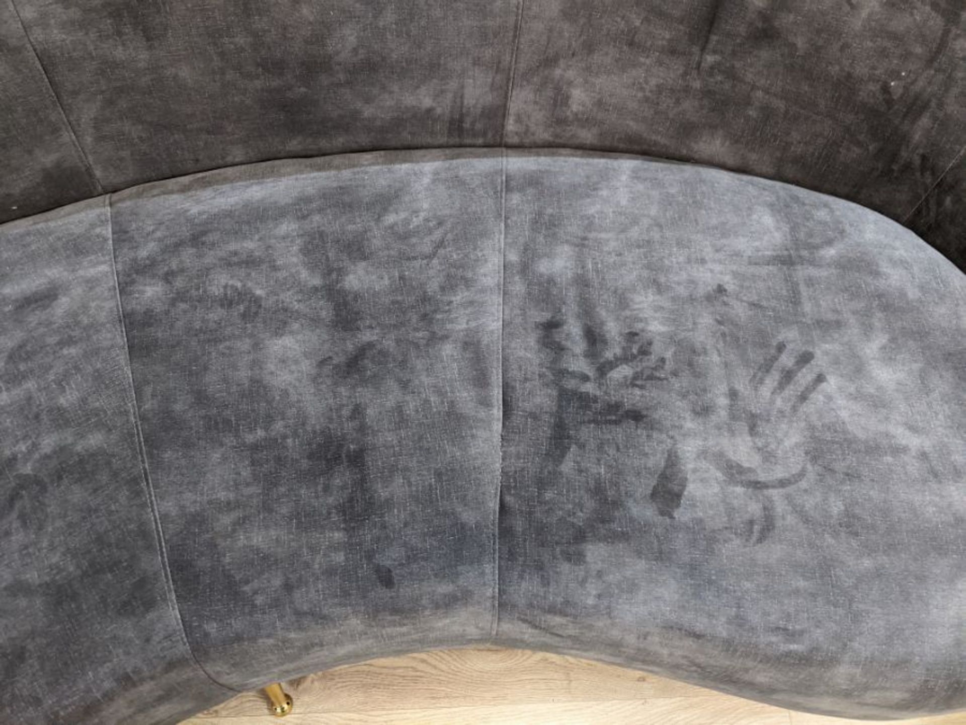 Cox & Cox Deep Grey Velvet Curved Sofa RRP £2495.00 SKU COX-AP-1225316-BC5618 The sofa has some - Image 2 of 3