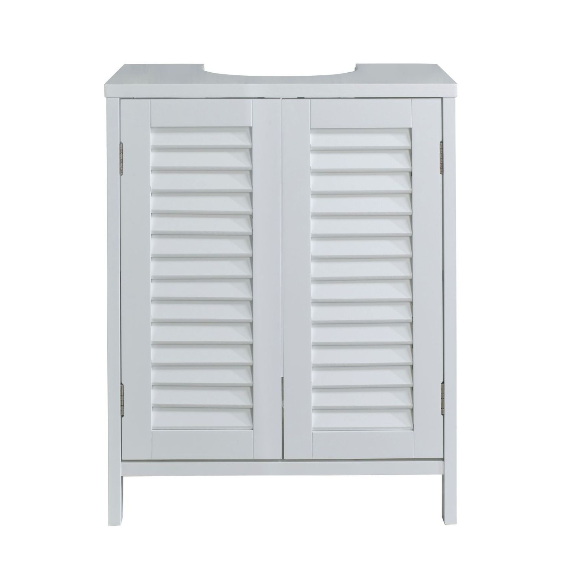 Lloyd Pascal White Under Basin Unit with Louvre Doors RRP £69 unchecked