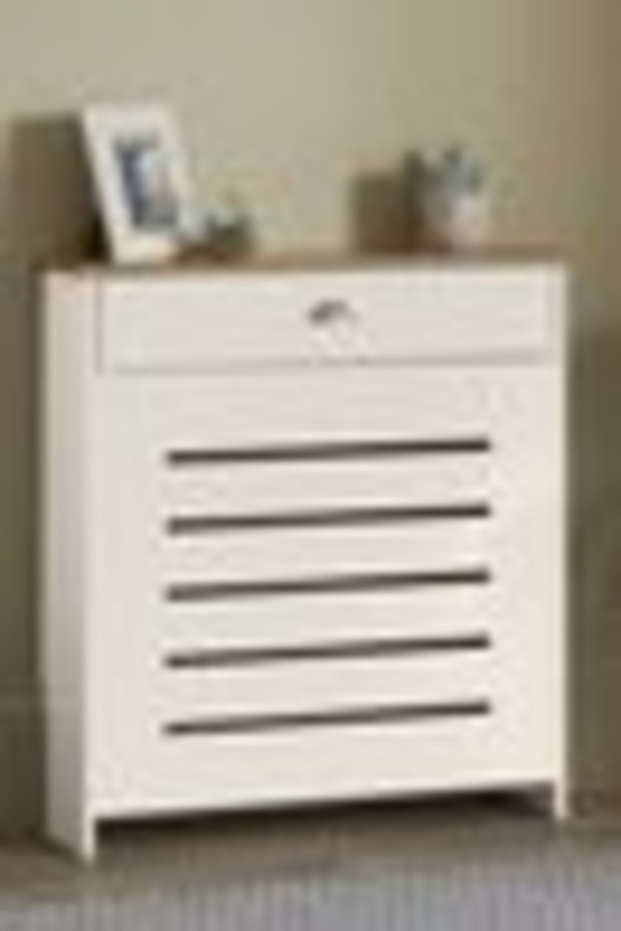 Lloyd Pascal Grey & Oak effect Mini radiator Cover. RRP £99 boxed unchecked