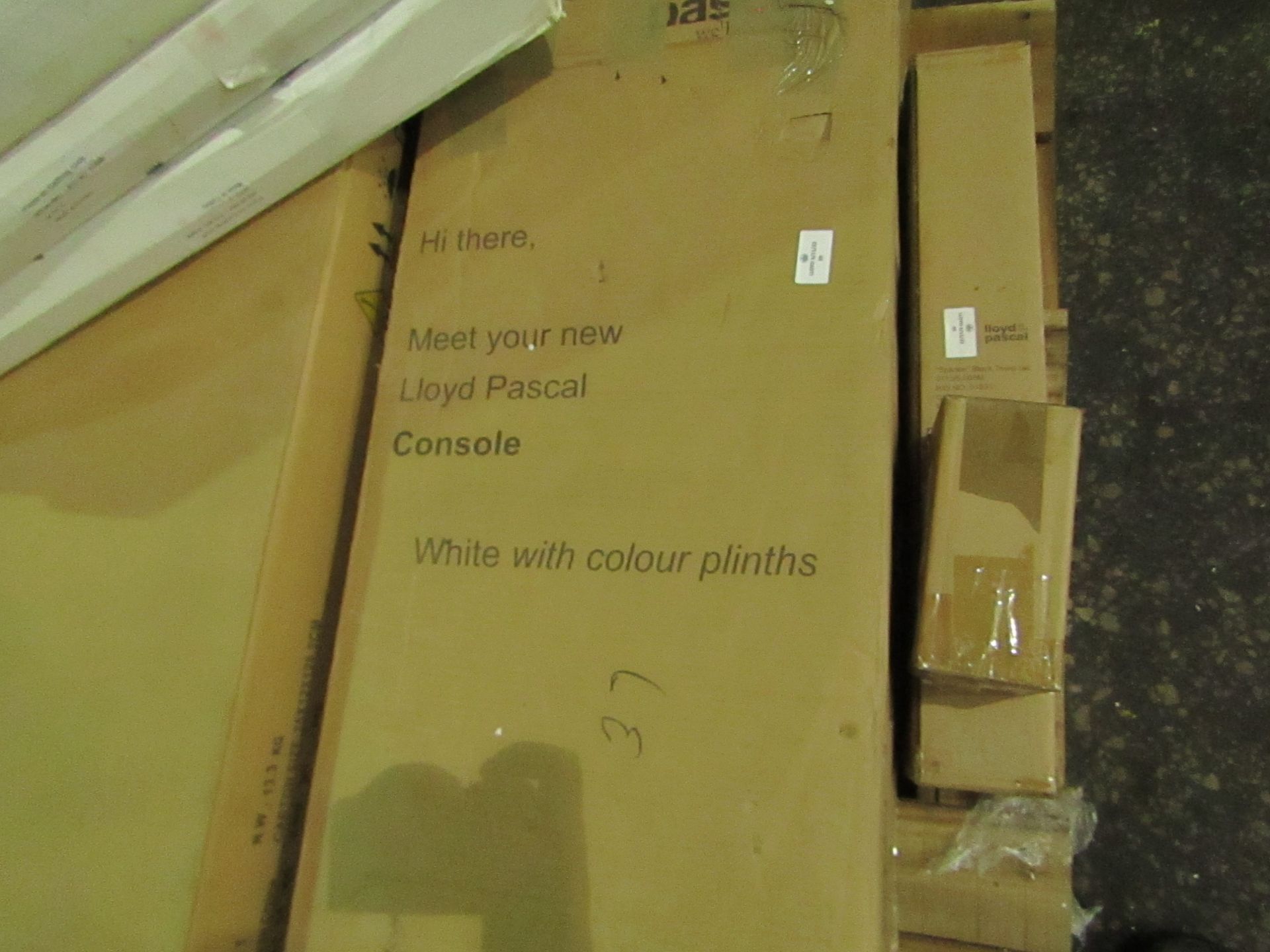 Lloyd Pascal White Console with colour plinths RRP £149 boxed unchecked