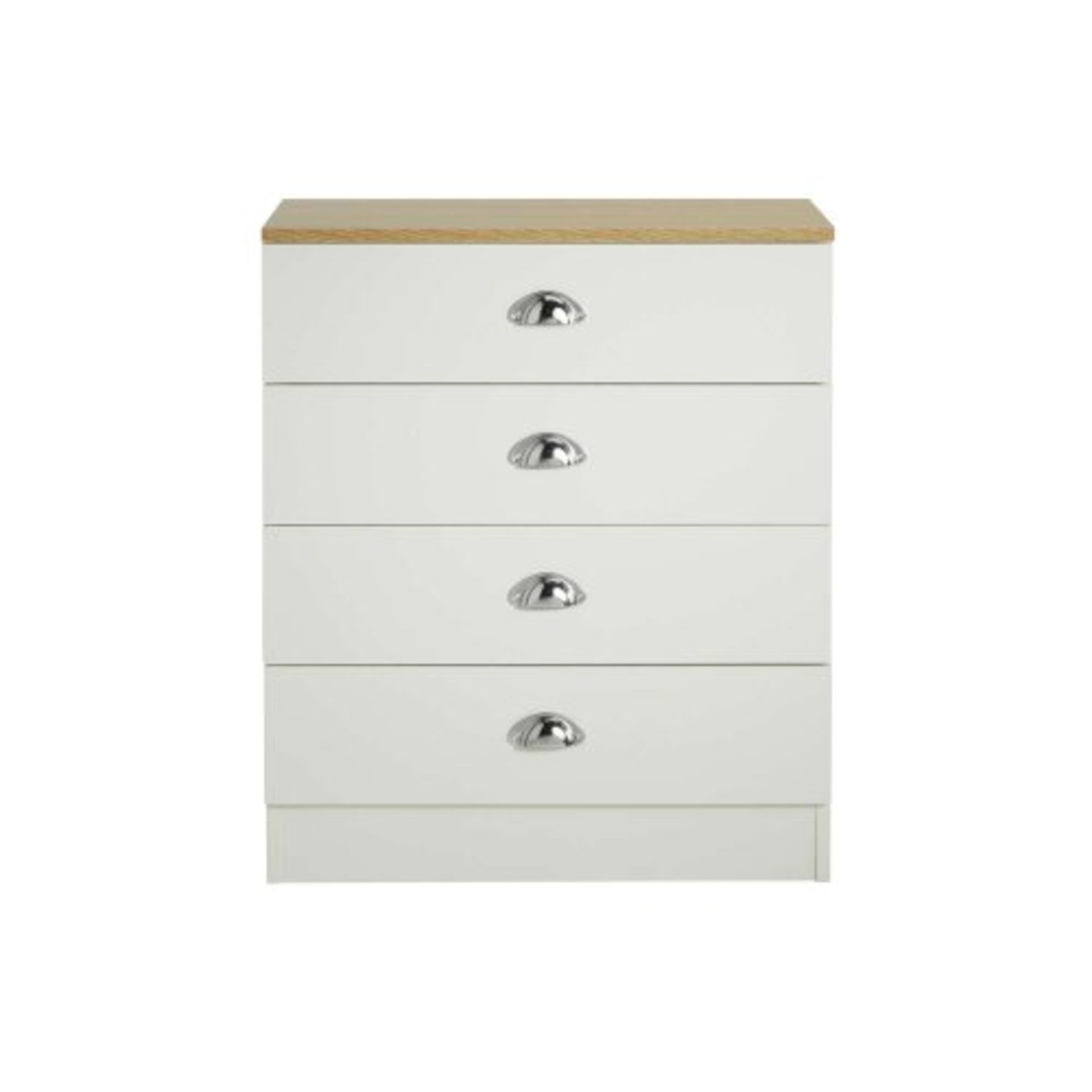 Lloyd Pascal Cream & Oak effect 4 Drawer Chest. RRP £70