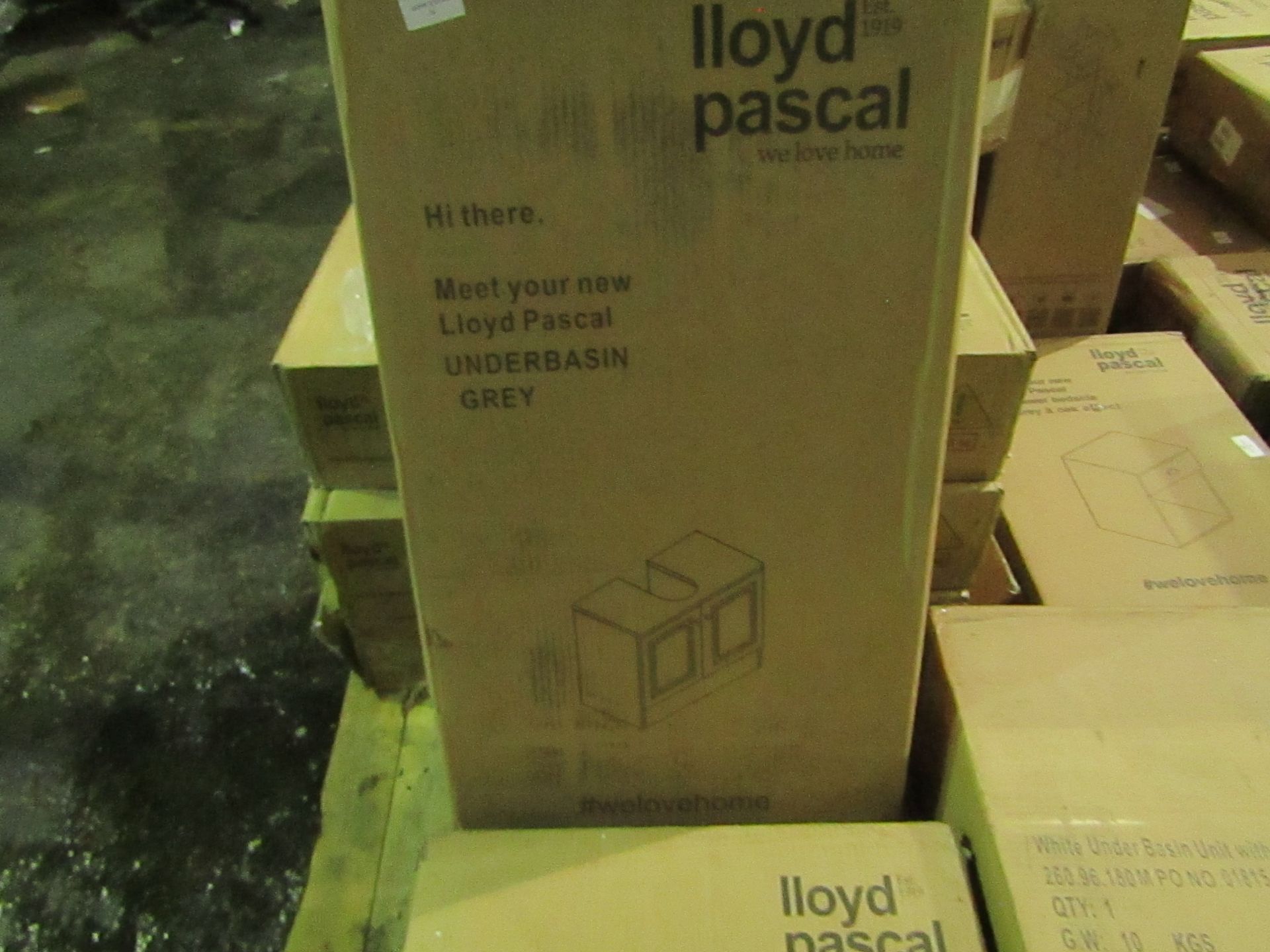 Lloyd Pascal Grey Underbasin Storage Unit. RRP £49. Unchecked - Image 2 of 2