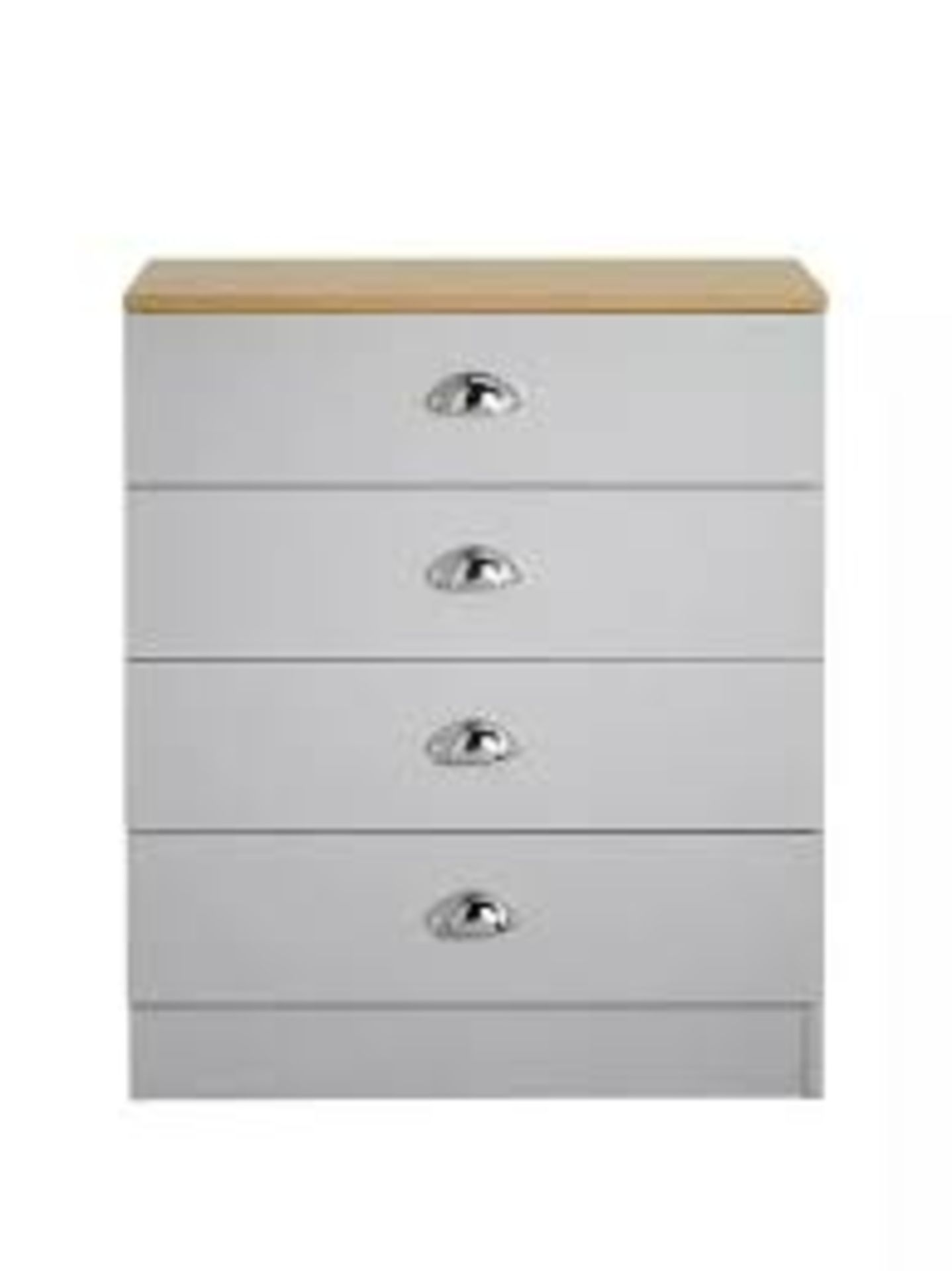 Lloyd Pascal Grey & Oak 4 Drawer Chest RRP £70 boxed unchecked