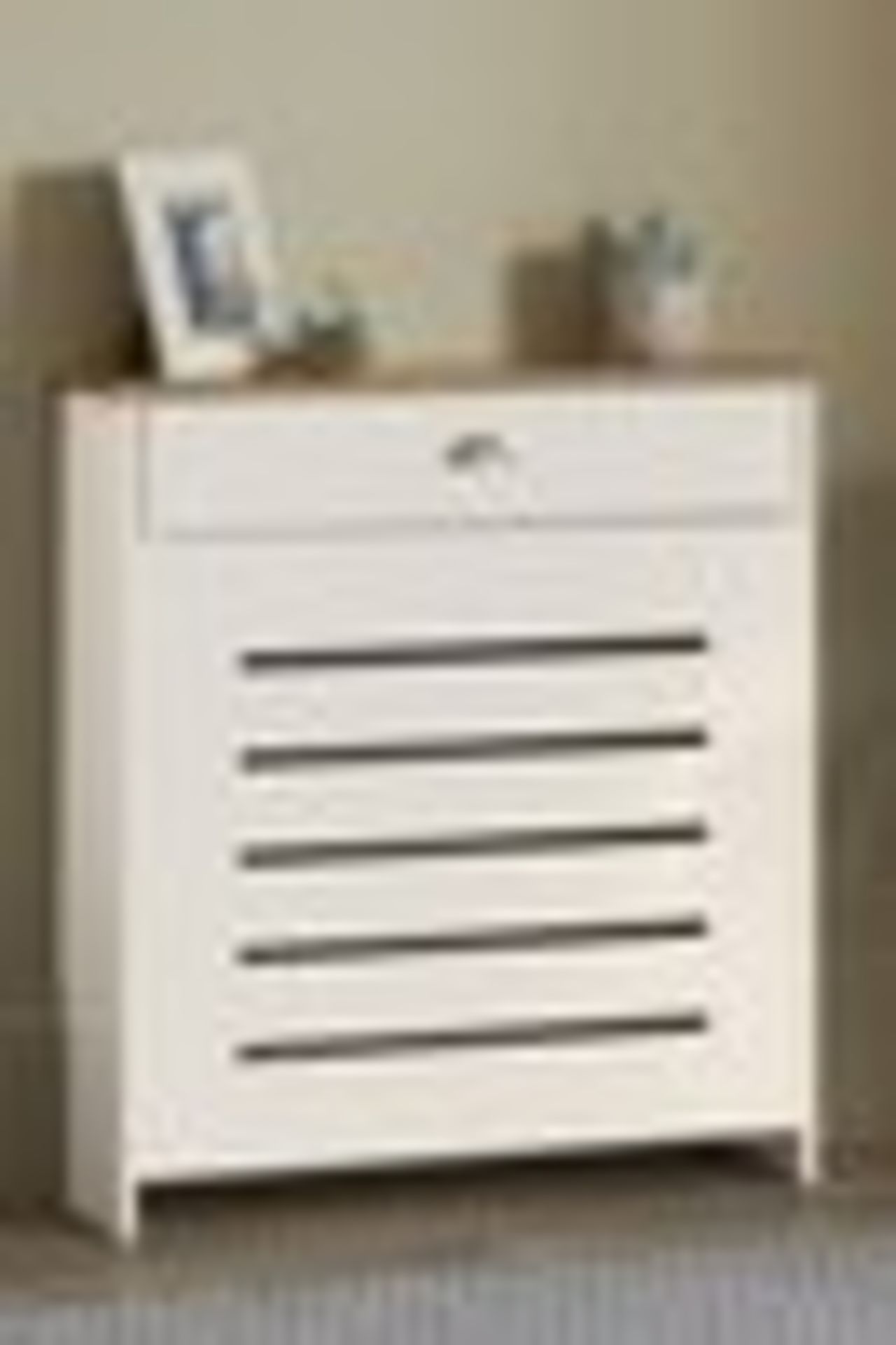 Lloyd Pascal Cream & Oak effect Mini radiator Cover. RRP £99 boxed unchecked