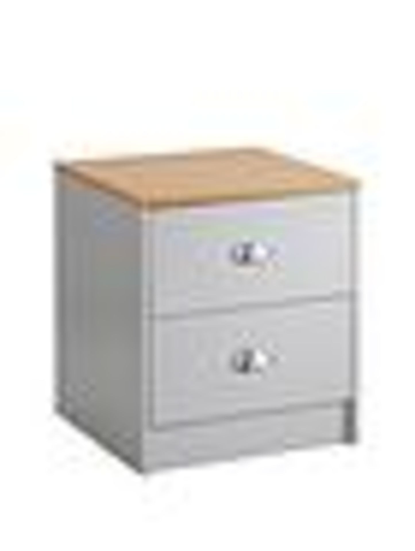 Lloyd Pascal 2 Drawer Grey & Oak effect Cabinet. RRP £45. Boxed & unchecked