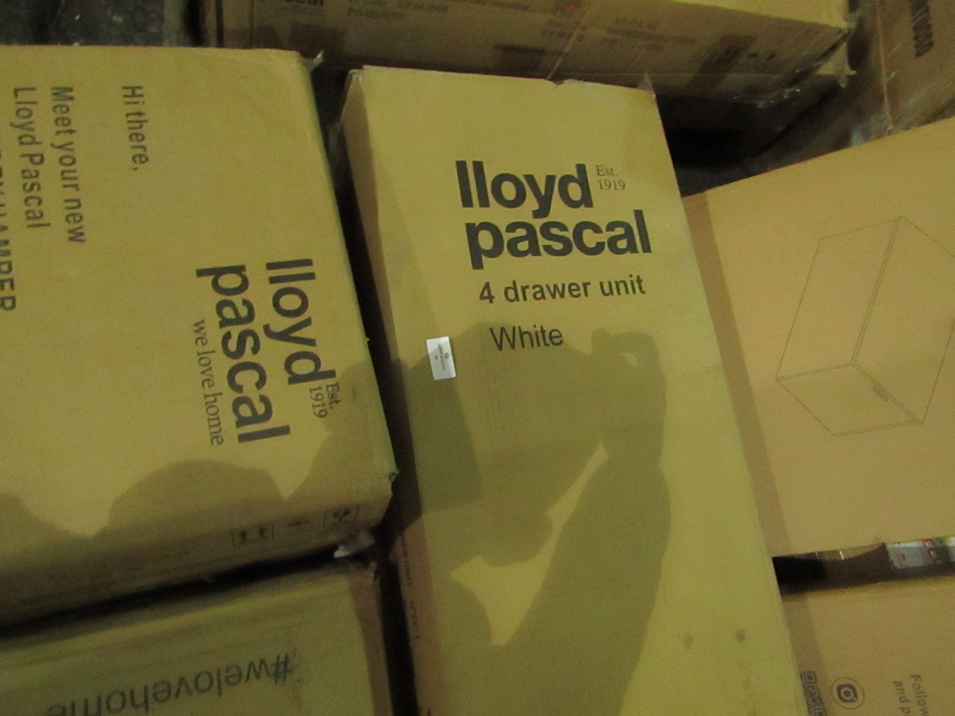 Lloyd Pascal White 4 Drawer unit. RRP £49 boxed unchecked