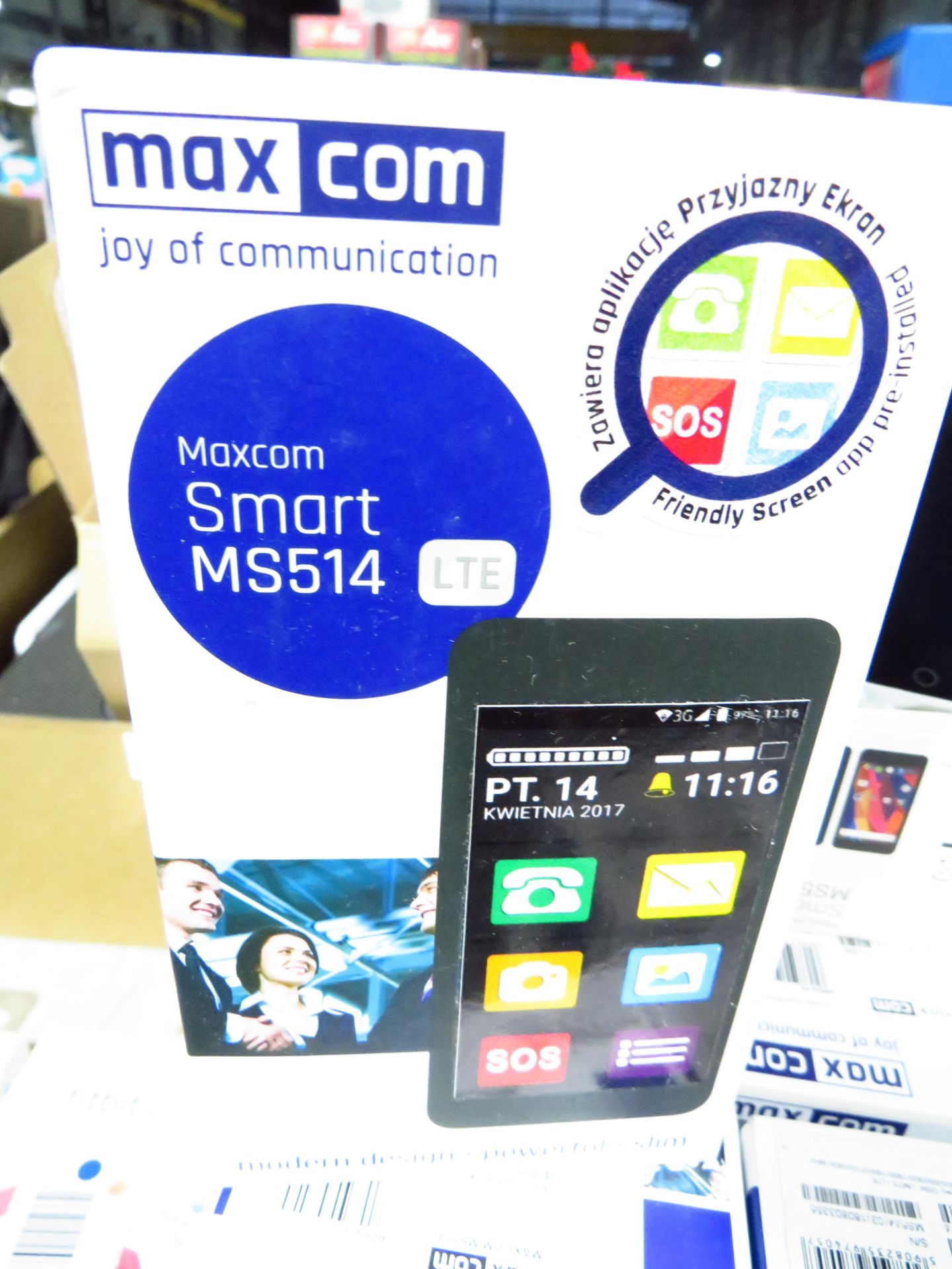 MaxCom Smart MS514 LTE Phone in original box needs sim