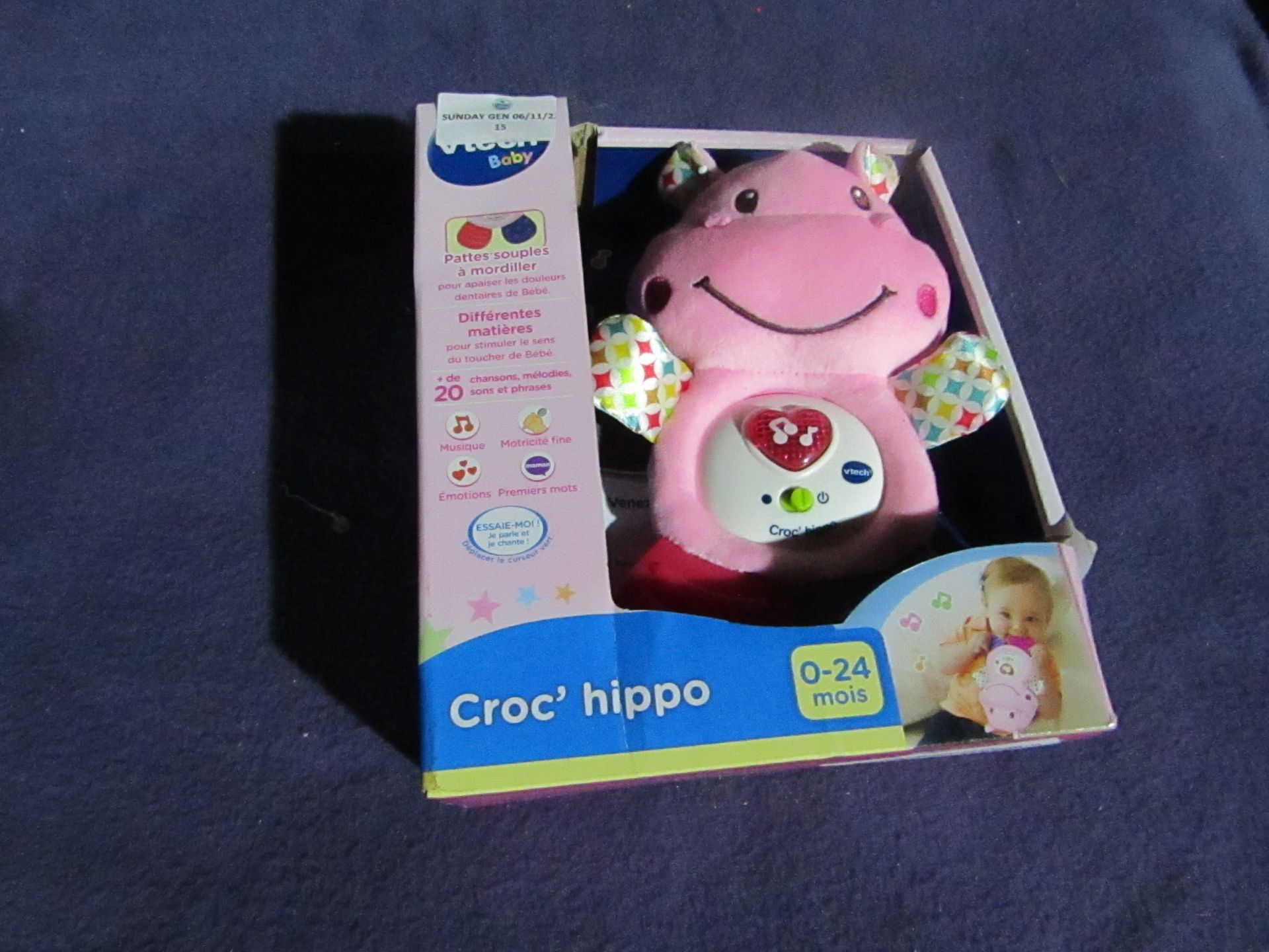 Vtech Baby - Croc' Hippo Singing Toy - Item Looks To Be In French Language - Box Damaged.
