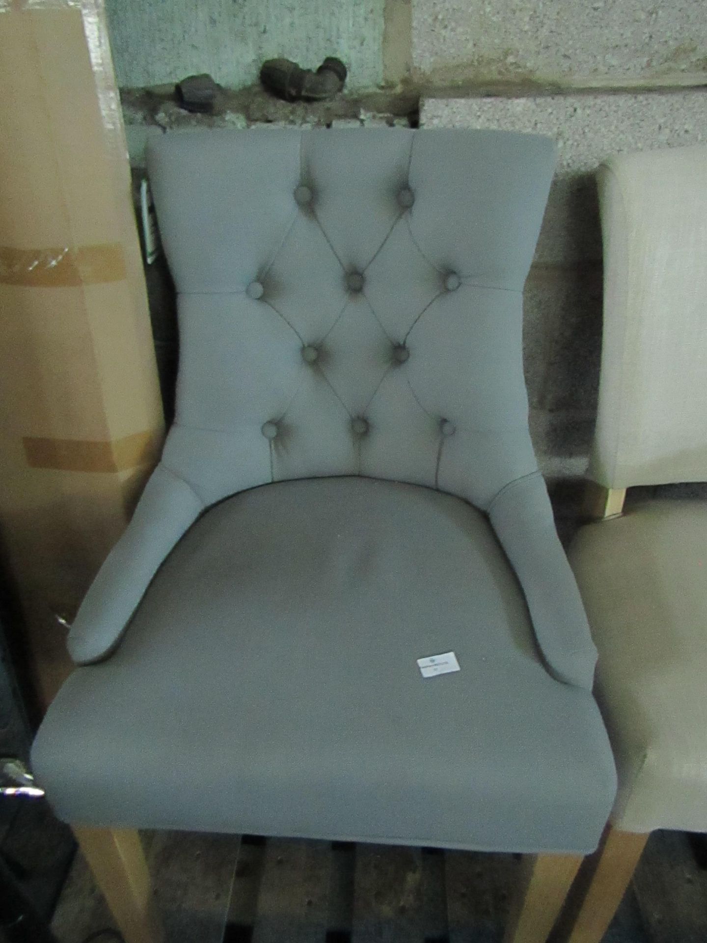 Cotswold Company Primrose Upholstered Button Back Chair - Grey RRP Â£185.00 (PLT COT-APM-A-3038)