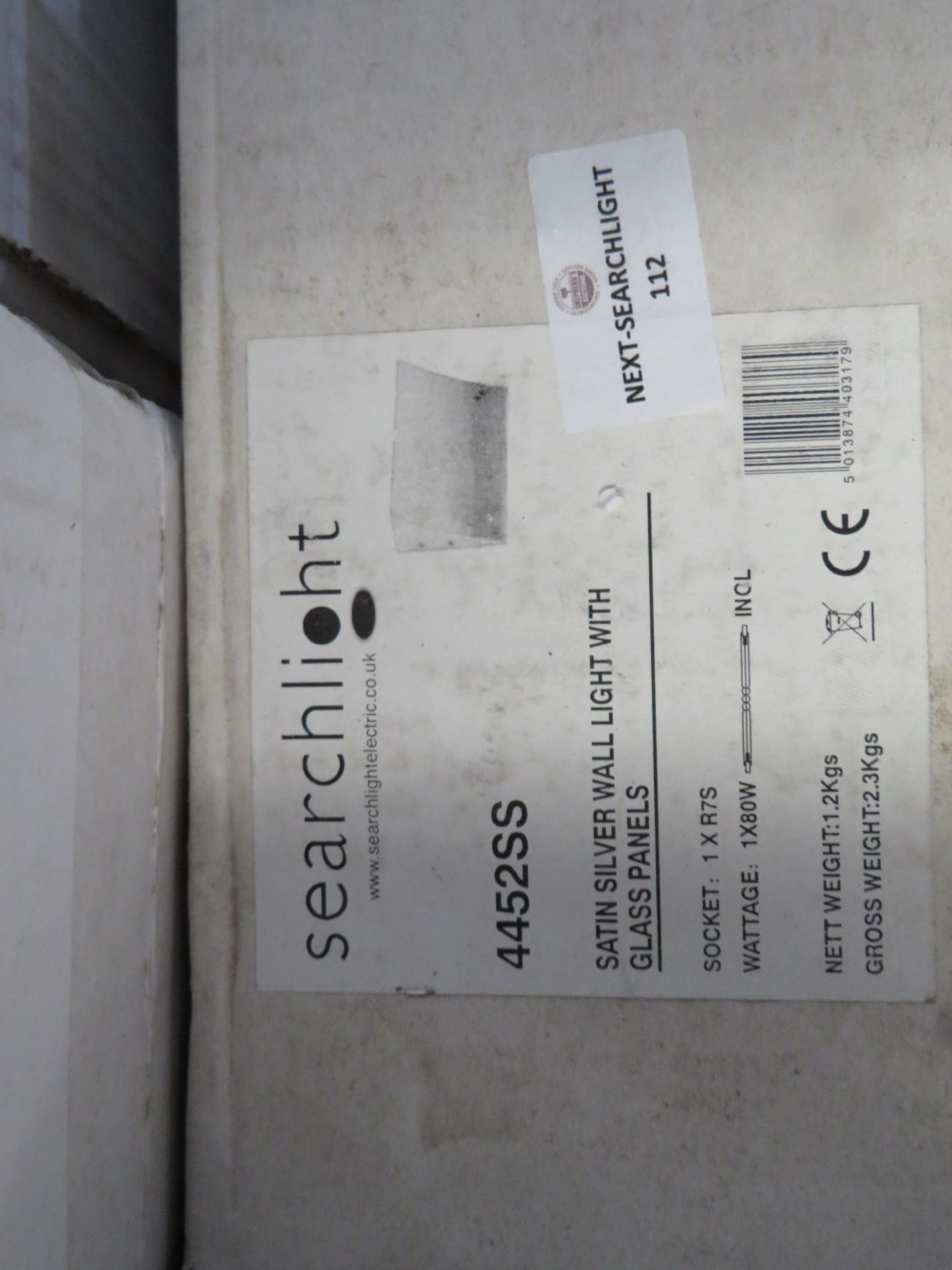 Searchlight Wall Lights 4452SS Wall Light RRP “?37.00 (PLT 3plt) - This lot contains unsorted raw