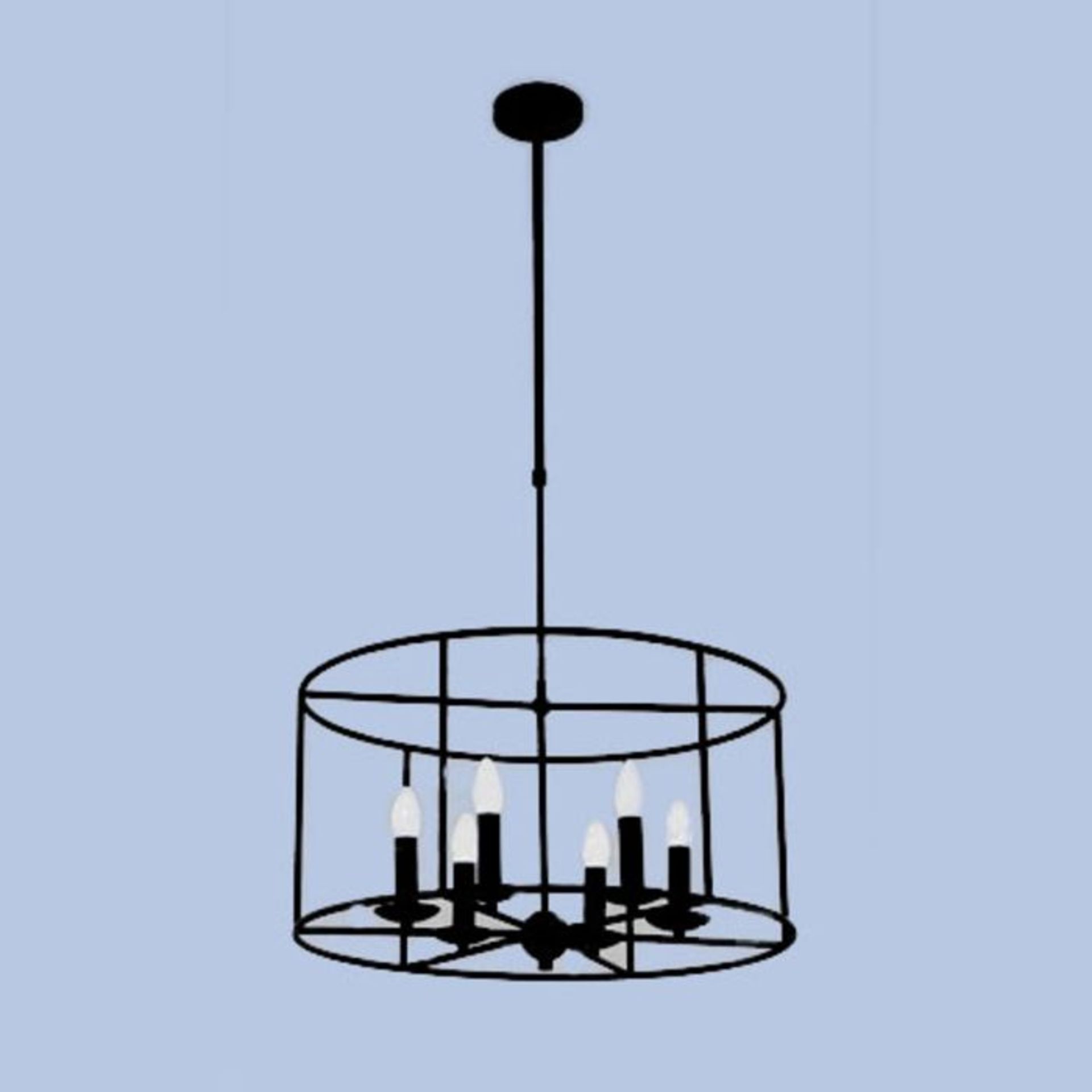 Searchlight Elvira 6 Light Drum RRP œ95.00 (PLT 1plt) This matt black gothic looking ceiling light