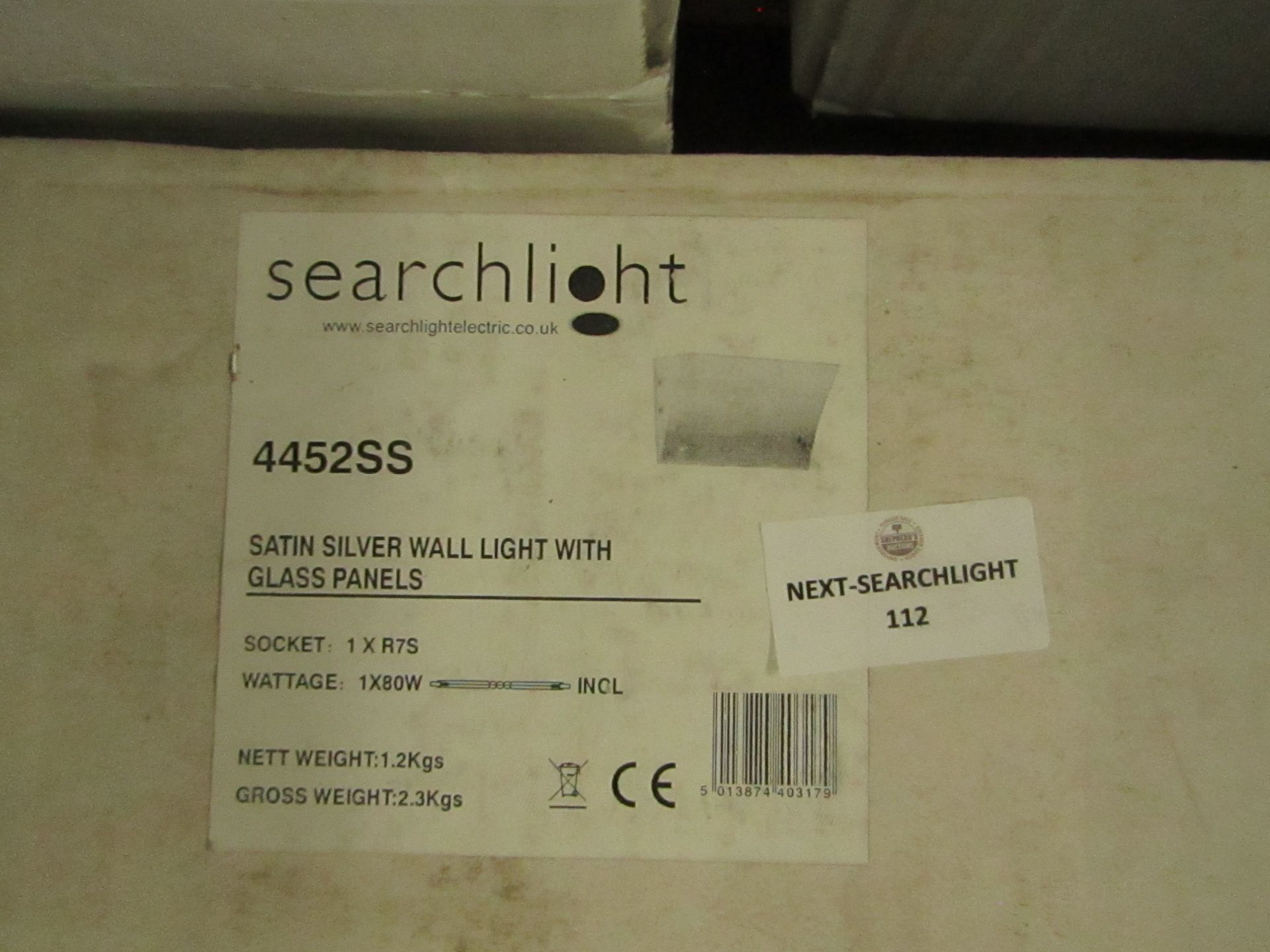 Searchlight Wall Lights 4452SS Wall Light RRP “?37.00 (PLT 3plt) - This lot contains unsorted raw - Image 2 of 2