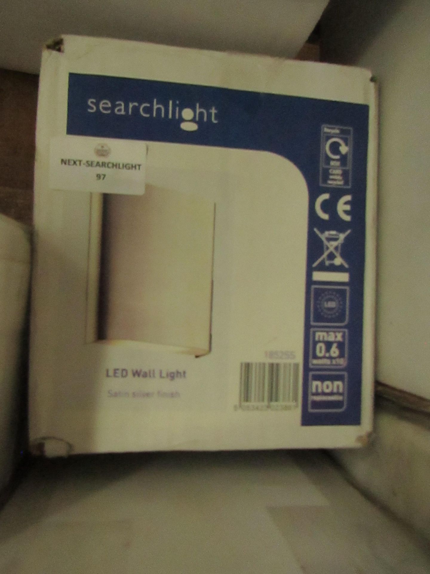 Searchlight 1852SS LED Satin Silver Wall Light RRP “?58.00 (PLT 3plt) - This lot contains unsorted - Image 2 of 2