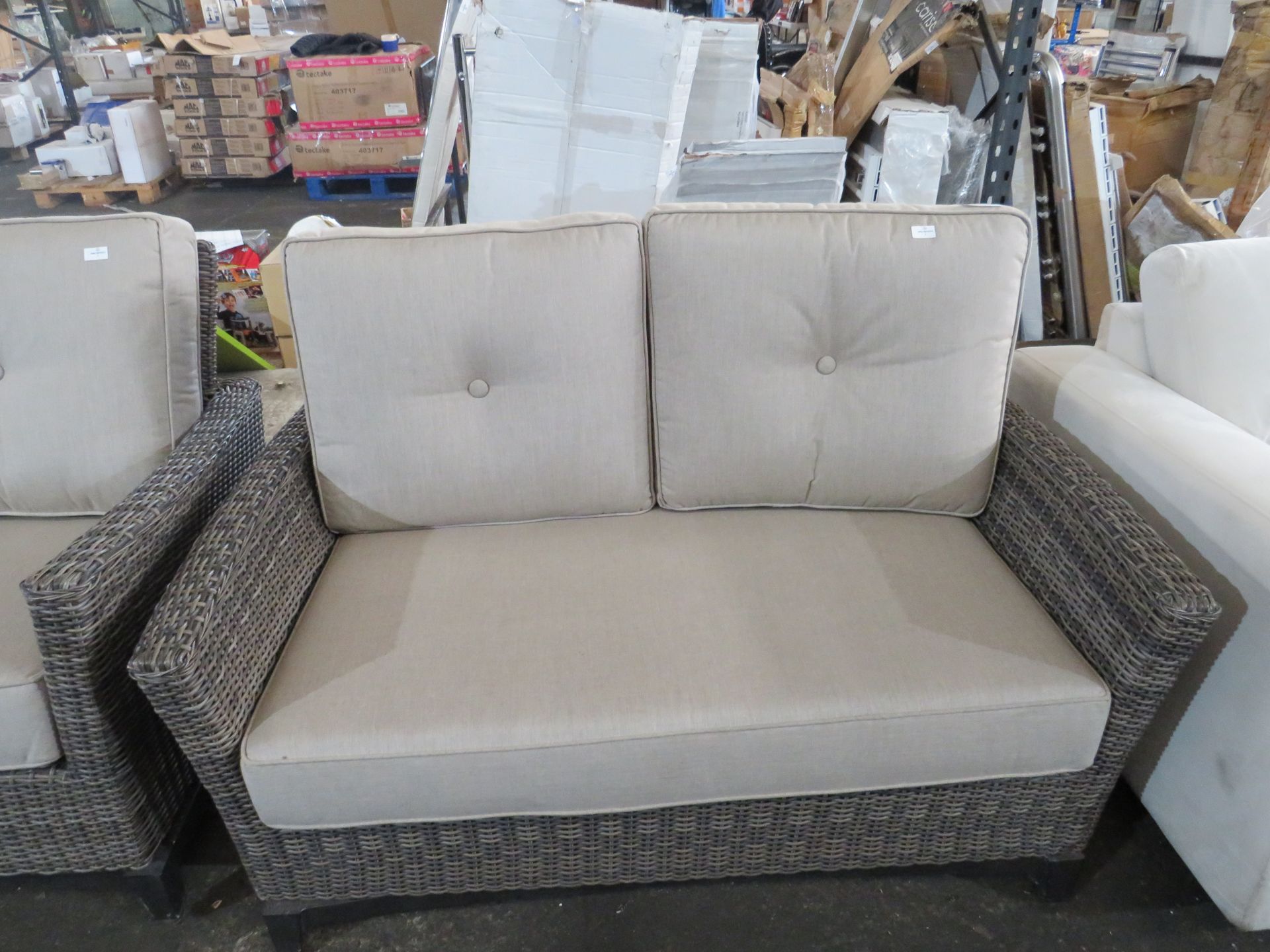 Agio 2 seater Rattan sofa in good condition but its has 3 bolts missing from mechanism