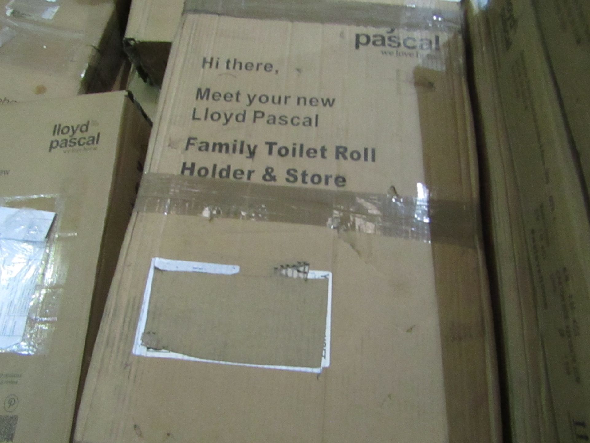 Lloyd Pascal White Family Toilet Roll Holder & Store. RRP £65 boxed unchecked