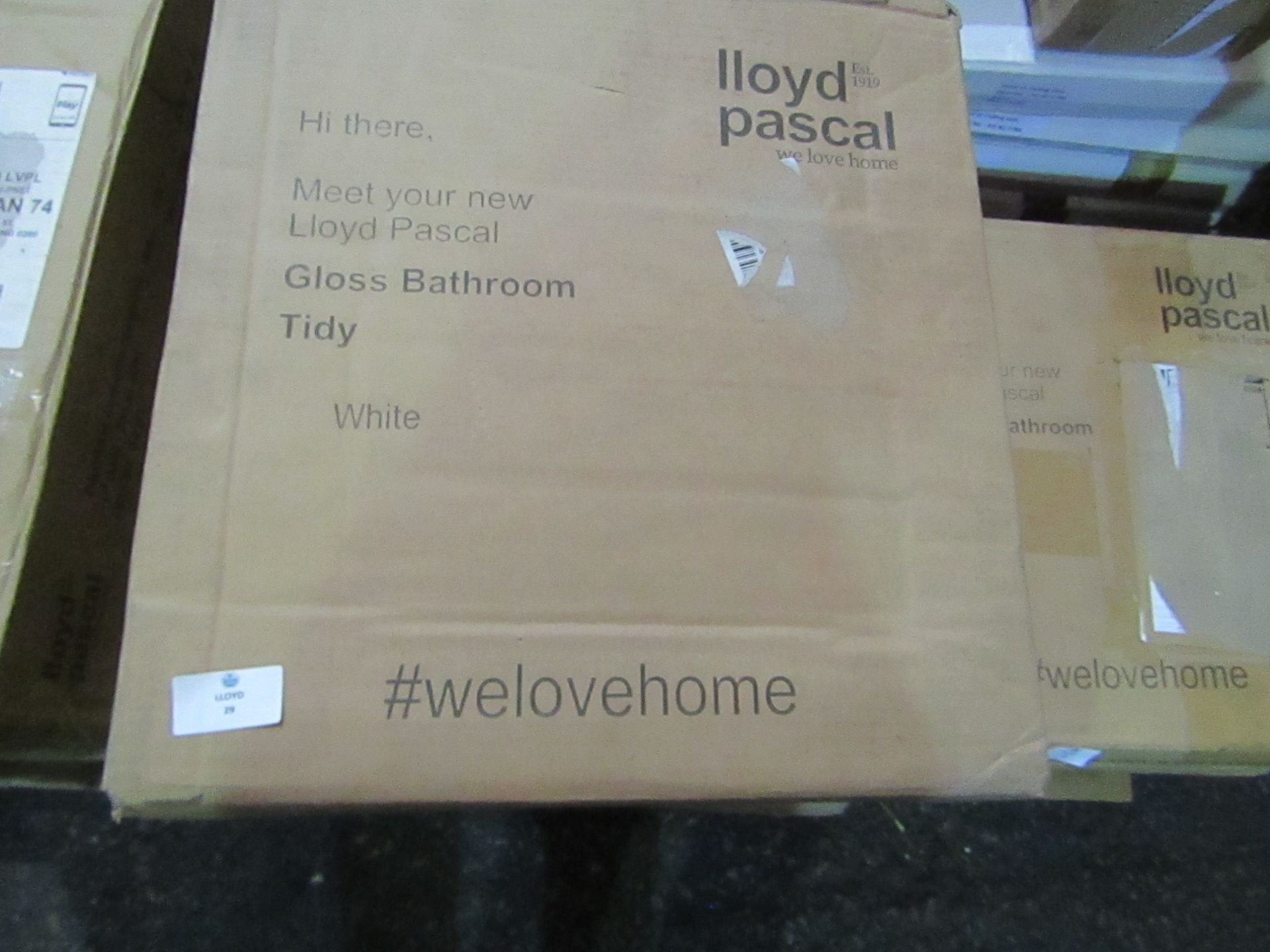 Lloyd Pascal White Gloss Bathroom Tidy RRP £35 boxed but unchecked - Image 2 of 2