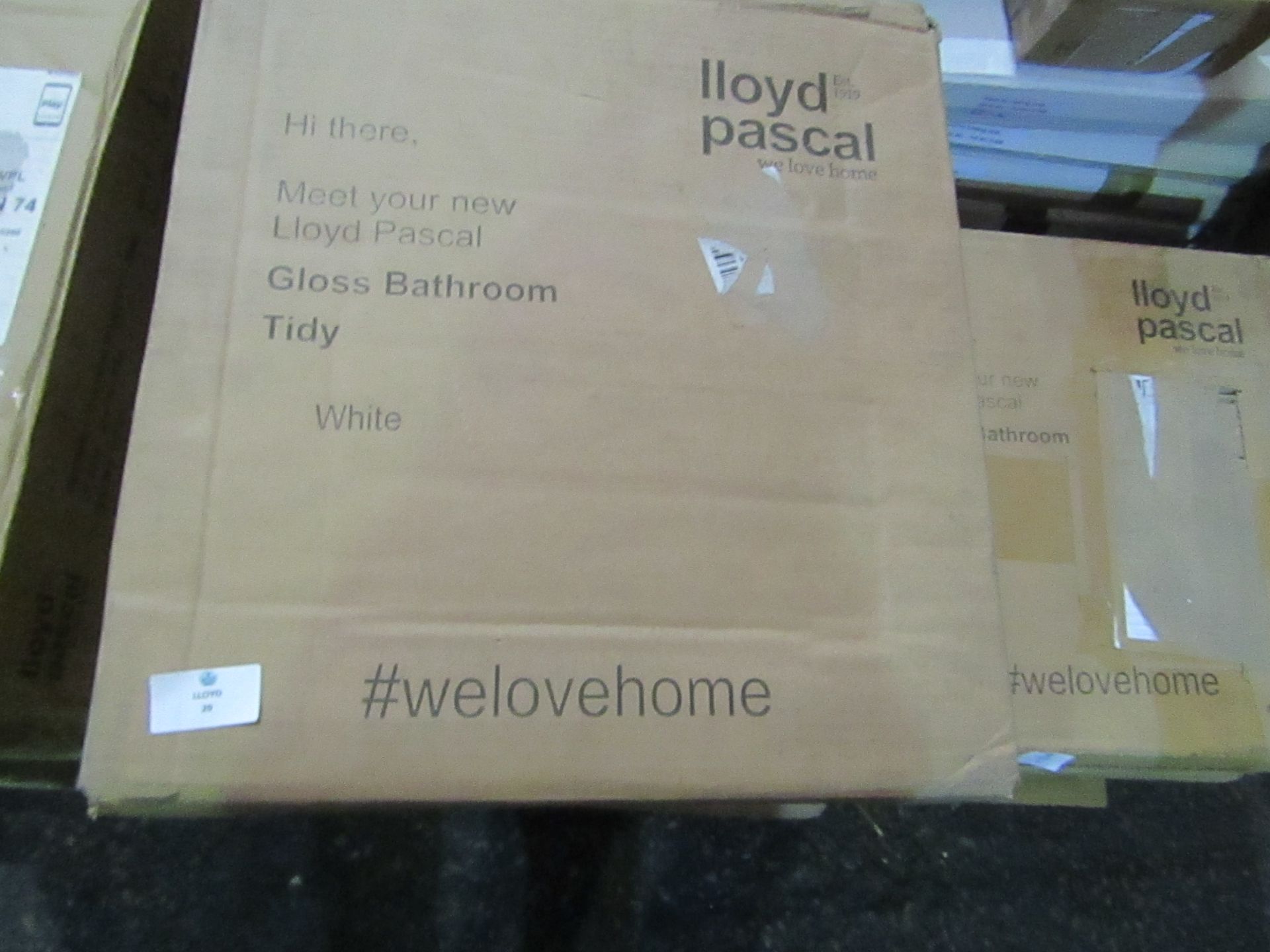 Lloyd Pascal White Gloss Bathroom Tidy RRP £35 boxed but unchecked - Image 2 of 2