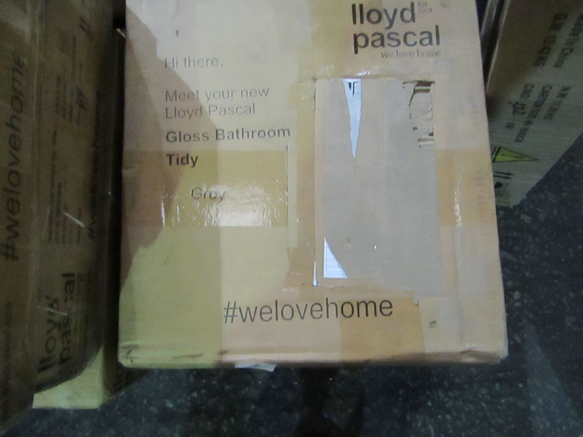 Lloyd Pascal Grey Gloss Bathroom Tidy RRP £35 boxed but unchecked