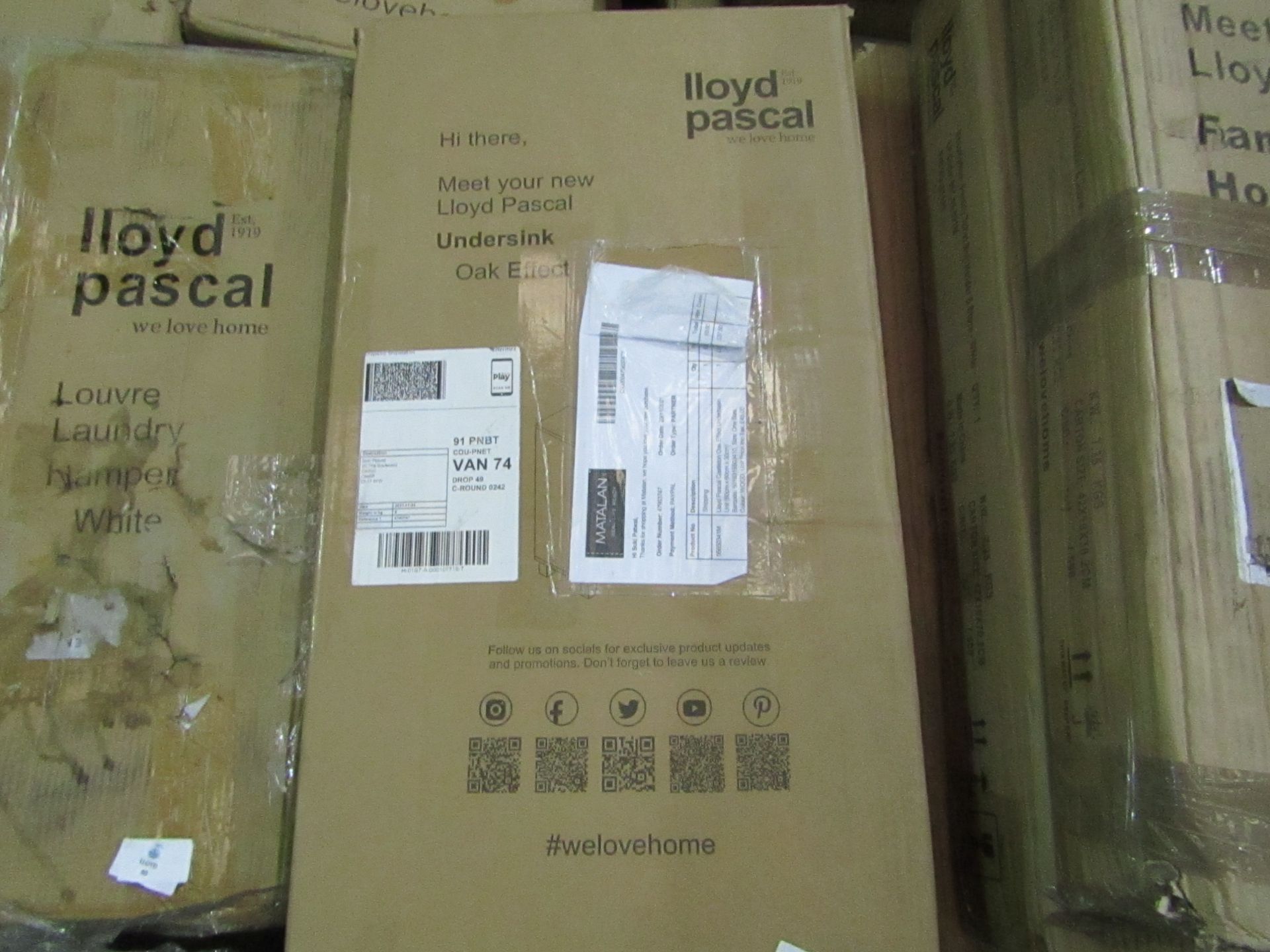 Lloyd Pascal Oak effect Undersink Unit. RRP £65 boxed unchecked - Image 2 of 2