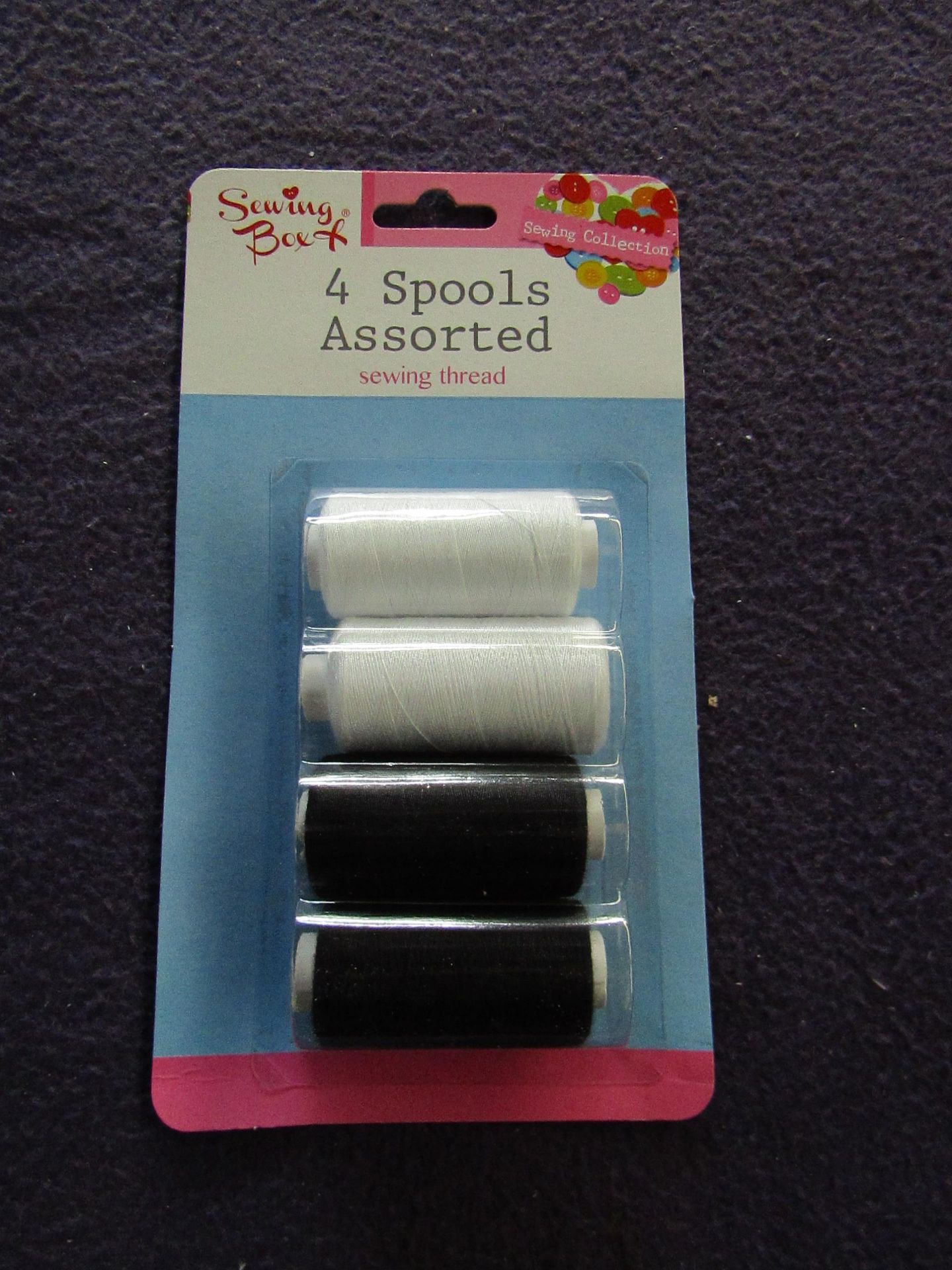 12x Sewing Box - Set of 4 Sewing Spools ( Assorted Colours ) - Unused & Boxed.