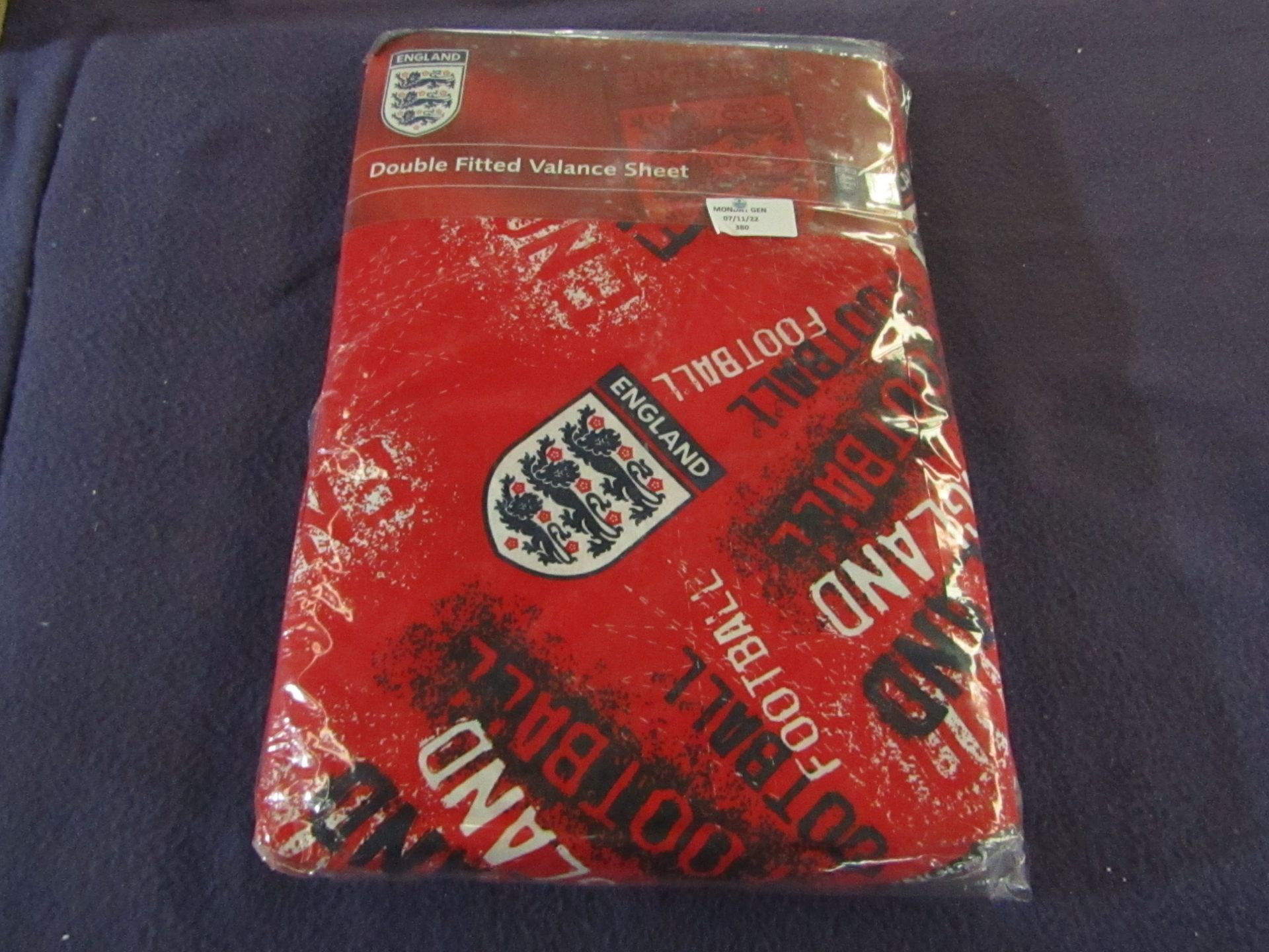 England - Double Fitted Valance Sheet's - Red - Unused & Packaged.