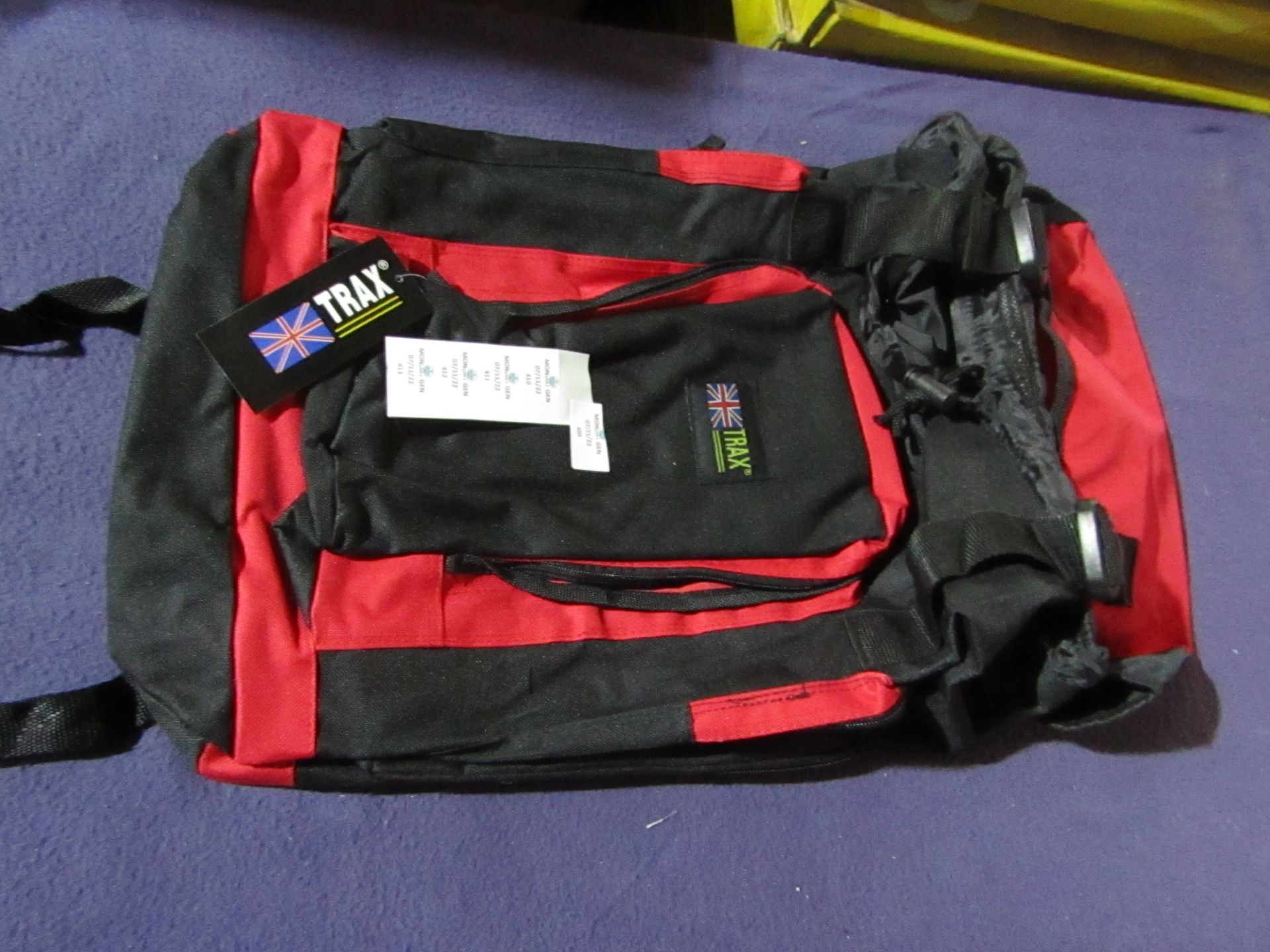 Trax - Black & Red Travel Backpack - Good Condition & Packaged.