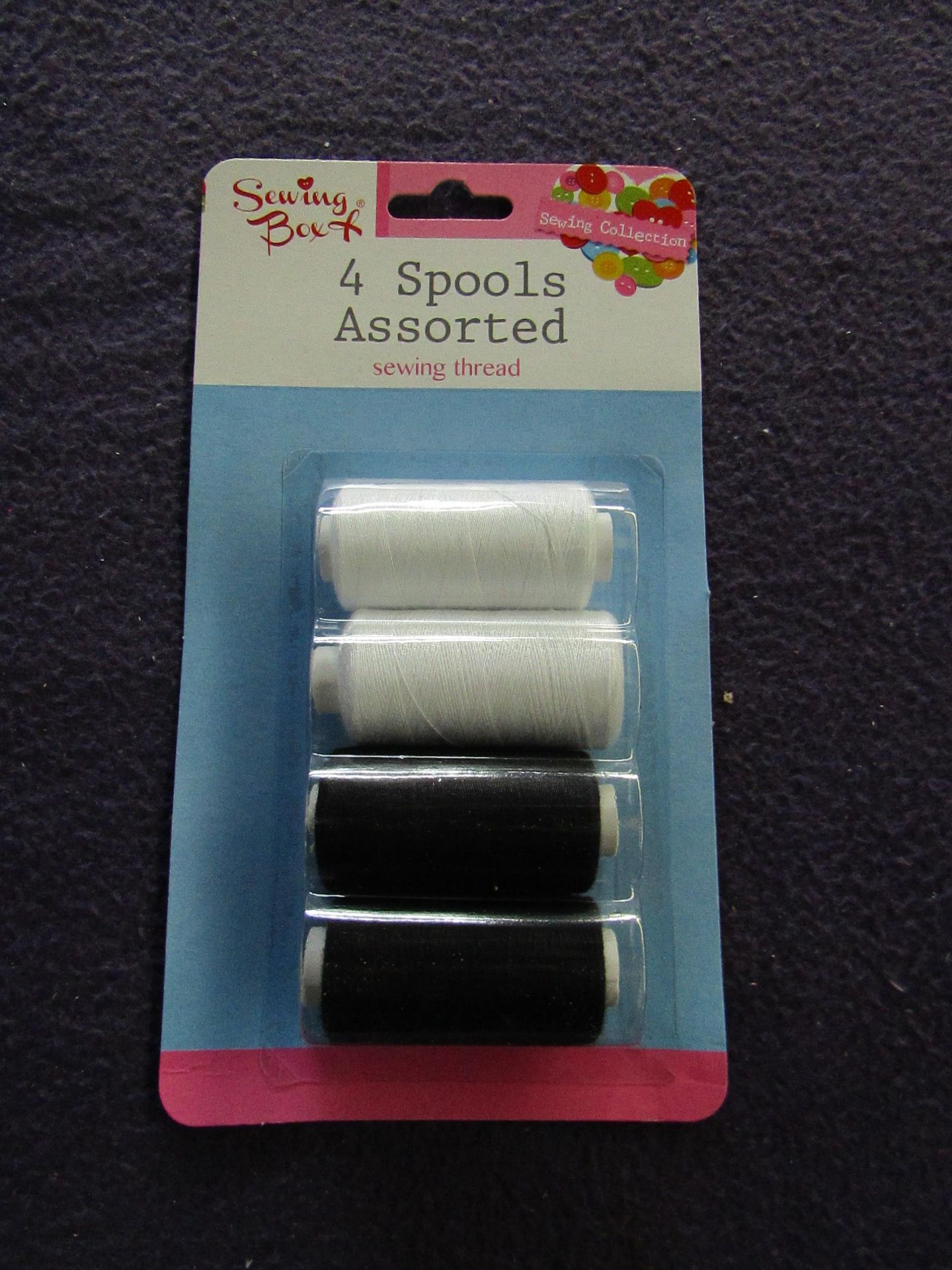 12x Sewing Box - Set of 4 Sewing Spools ( Assorted Colours ) - Unused & Boxed.