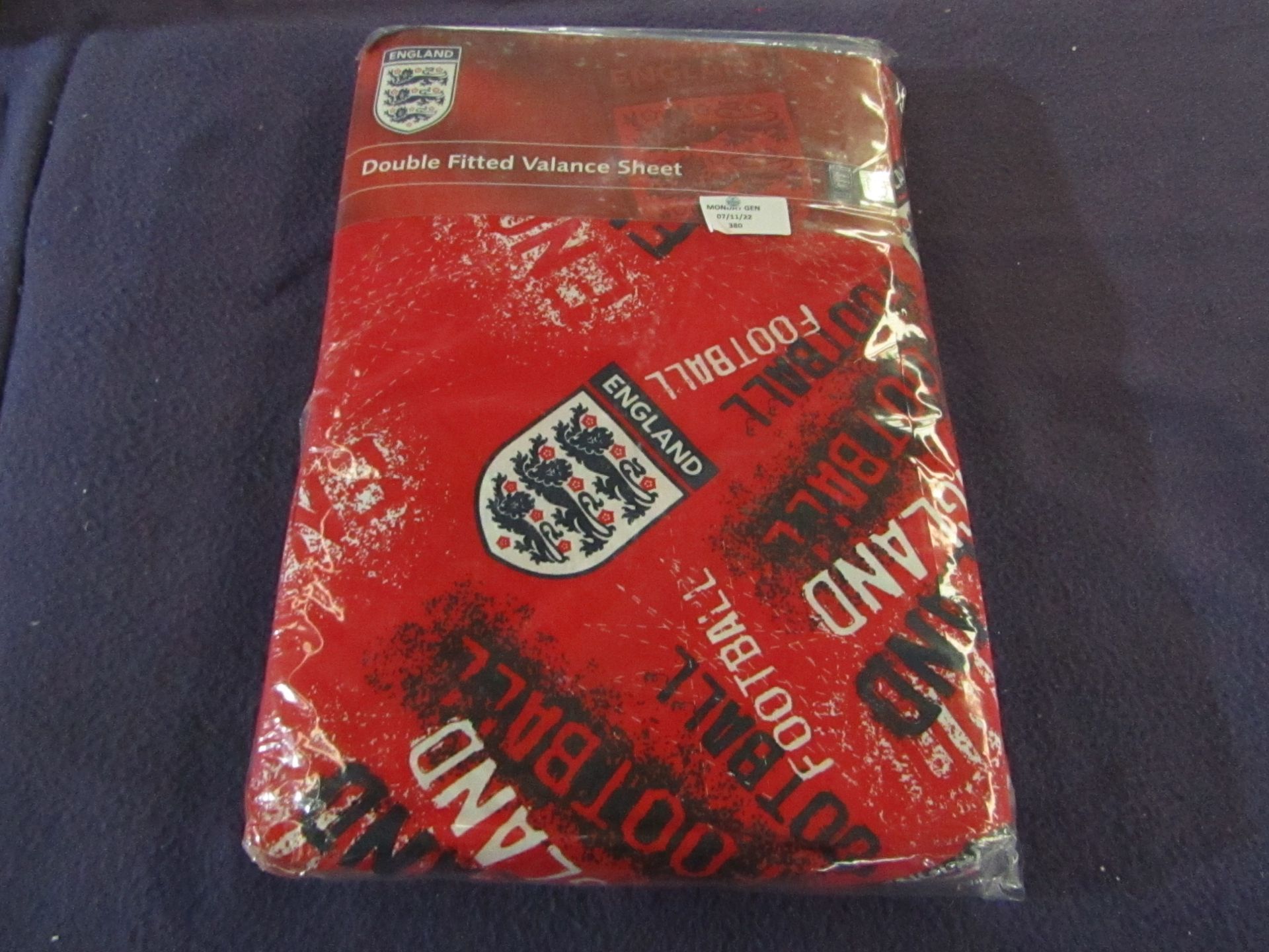 England - Double Fitted Valance Sheet's - Red - Unused & Packaged.