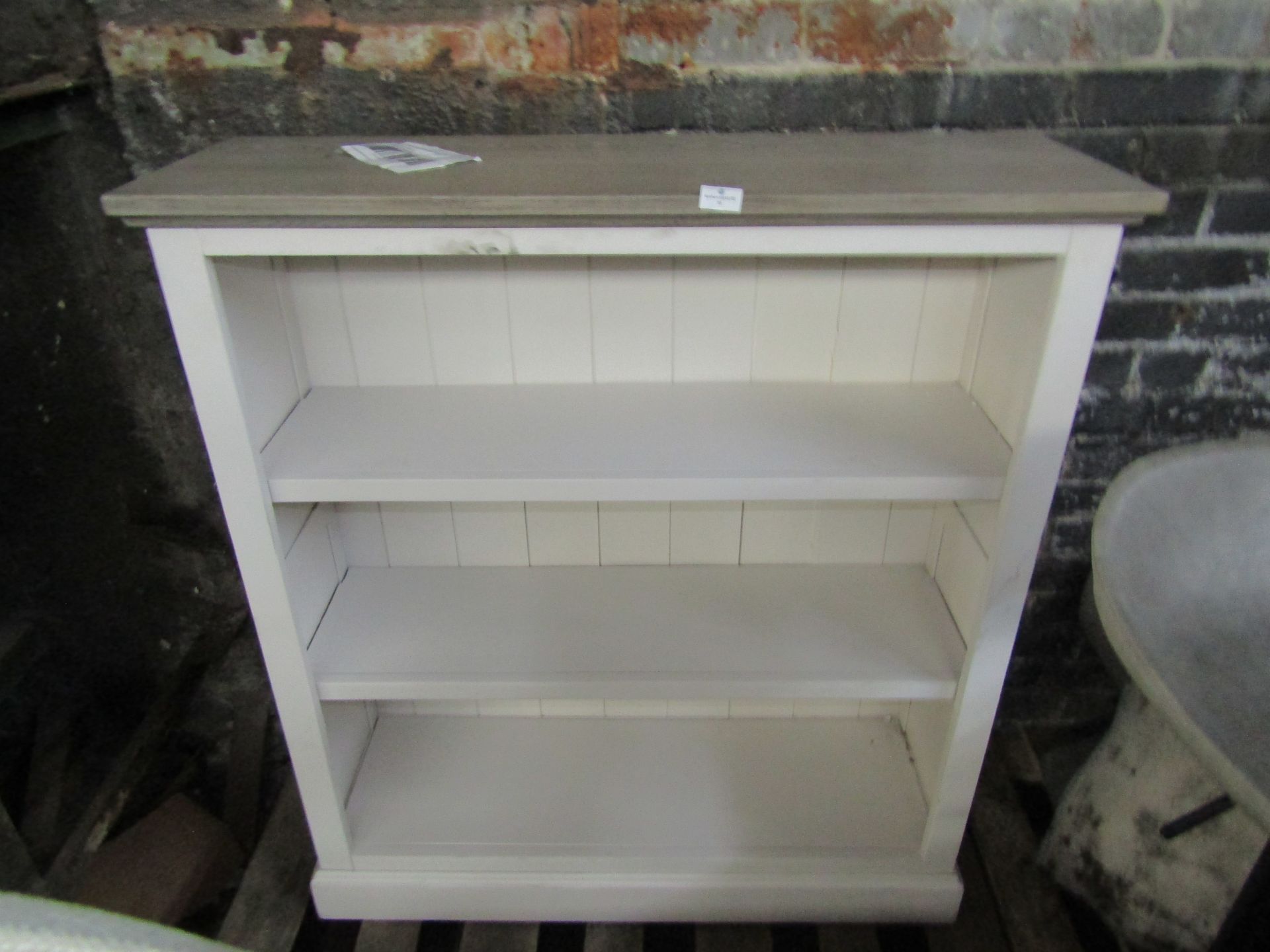 Oak Furnitureland Brompton Painted Acacia And Ash Top Small Bookcase Solid Hardwood RRP Â£294.99 (