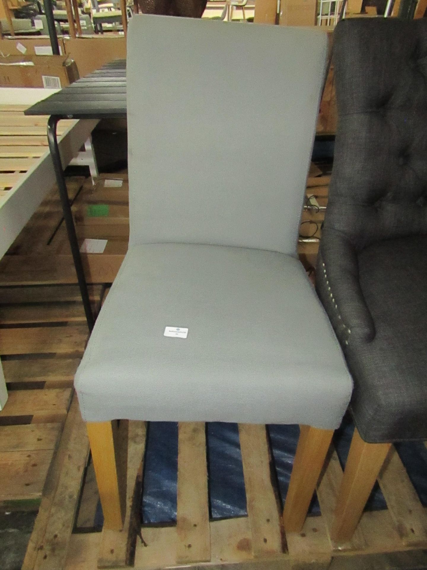 Cotswold Company Aster Grey Linen Straight Back Chair RRP Â£120.00 (PLT COT-APM-A-3097) Make sure