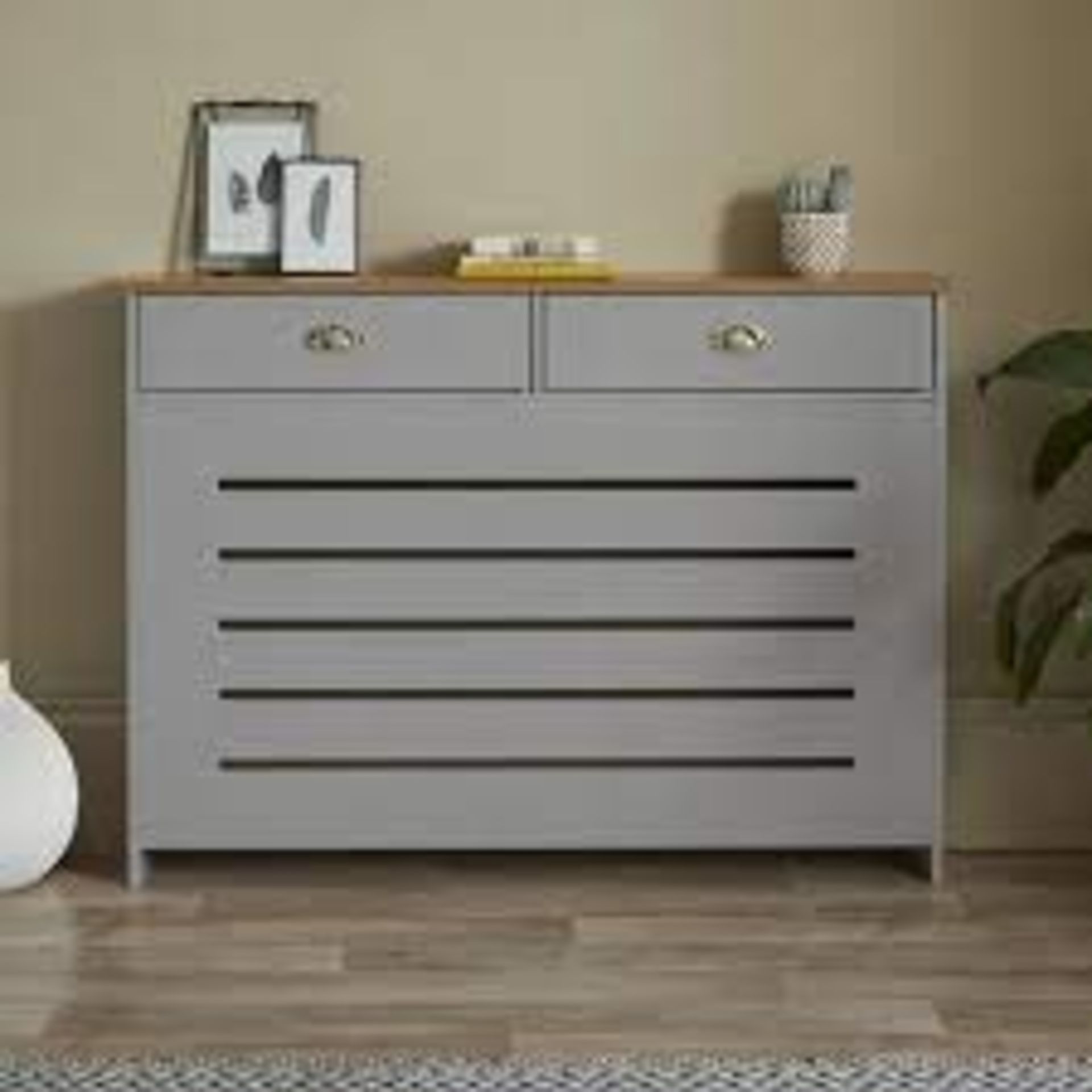 Lloyd Pascal Medium Radiator Cabinet, Grey and Oak. RRP £99