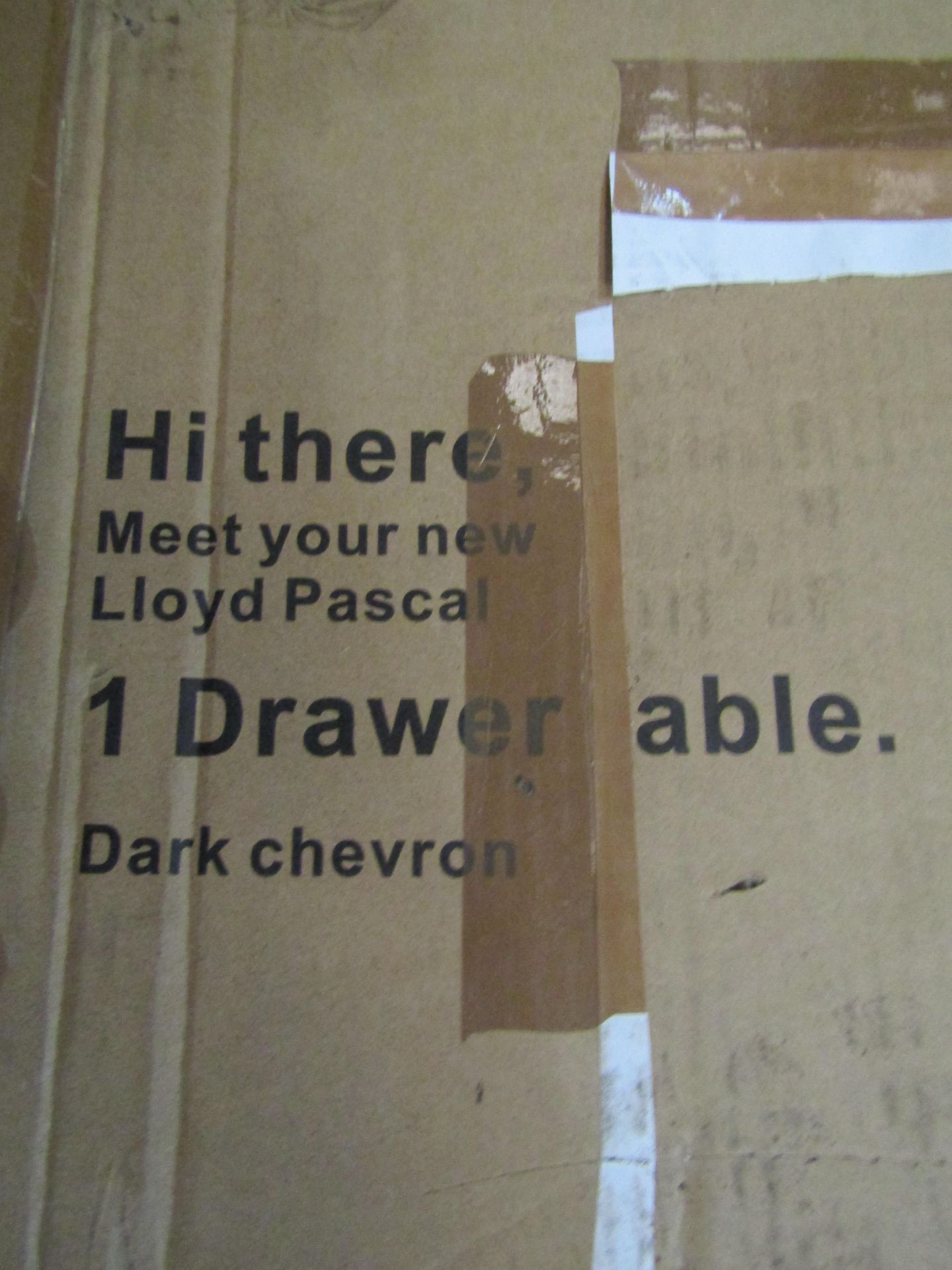 Lloyd Pascal 1 Drawer Table, Dark Chevron. RRP £65 - Image 2 of 2