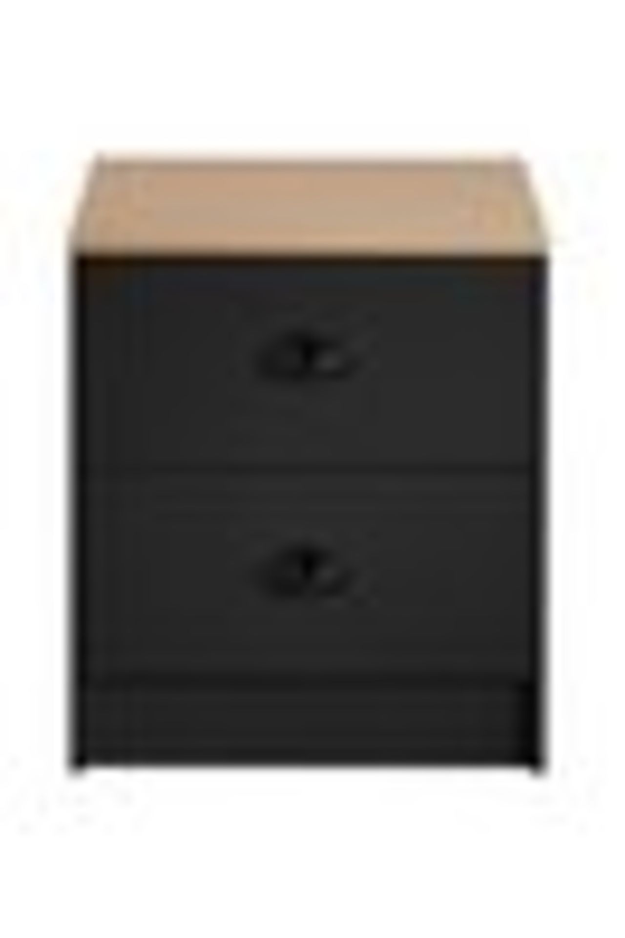 Lloyd Pascal 2 Drawer Cabinet, Black and Oak Effect. RRP £45